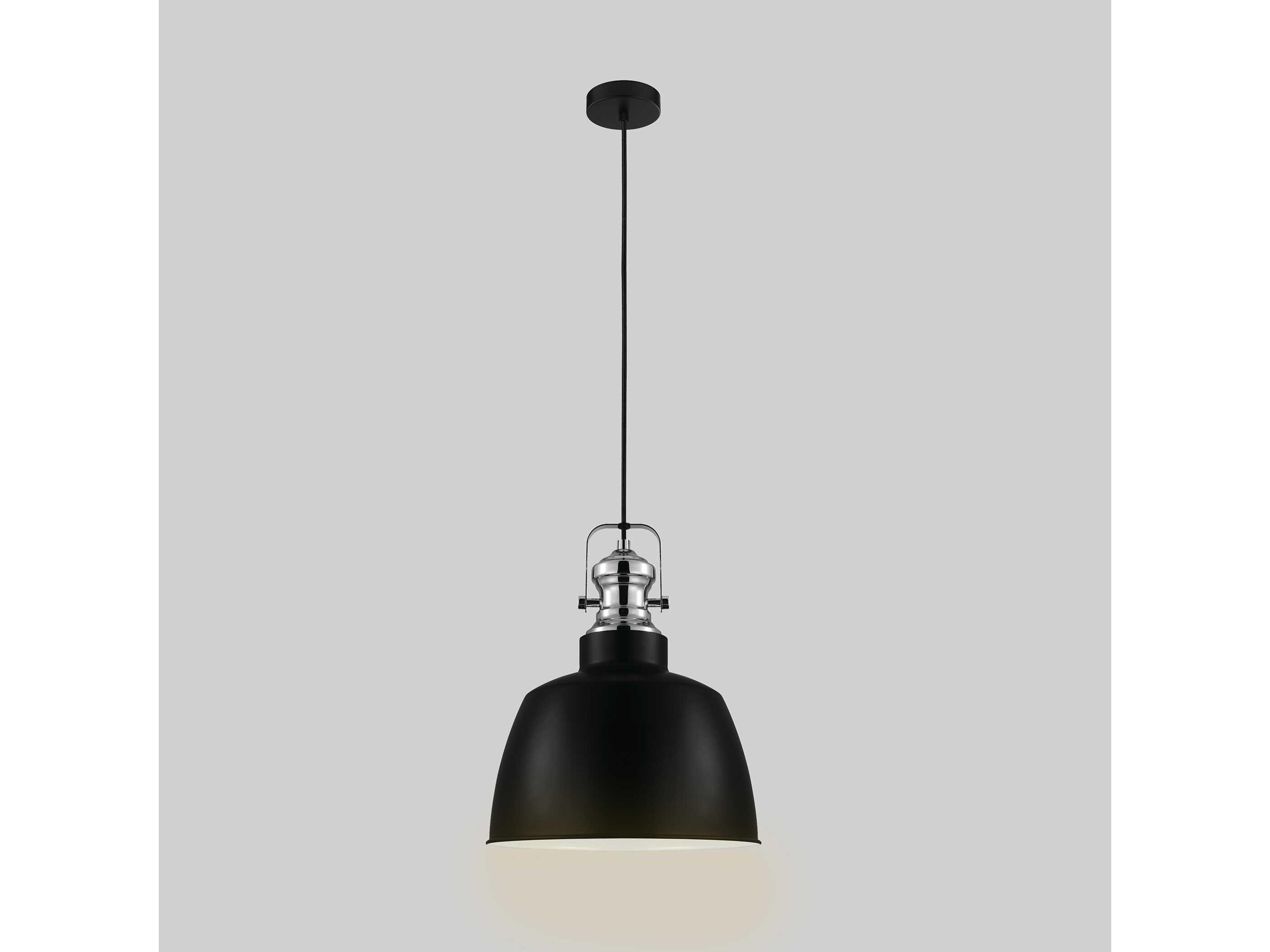 Eglo Gilwell 1-Light Matte Black Dome Pendant