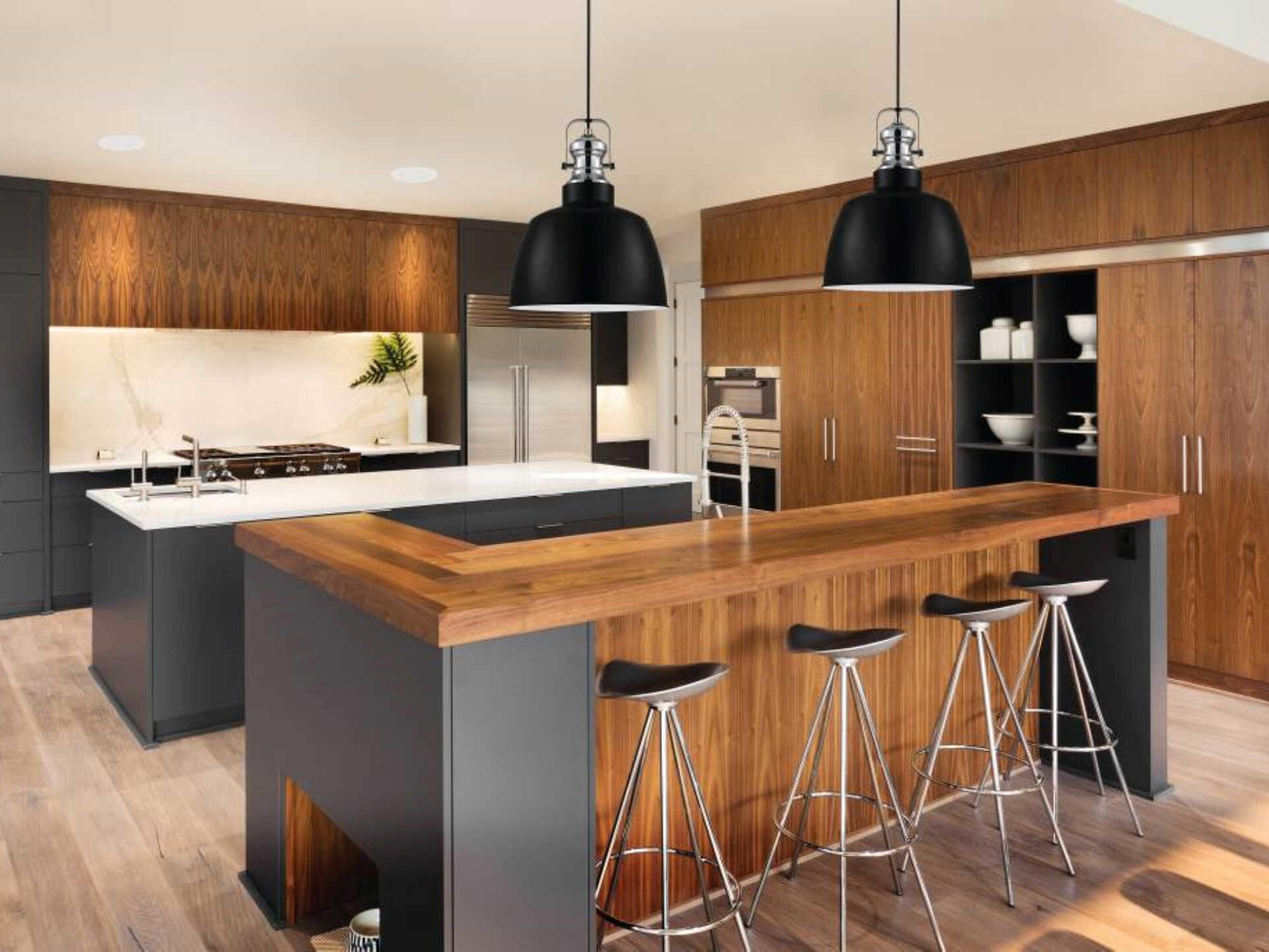 Eglo Gilwell 1-Light Matte Black Dome Pendant