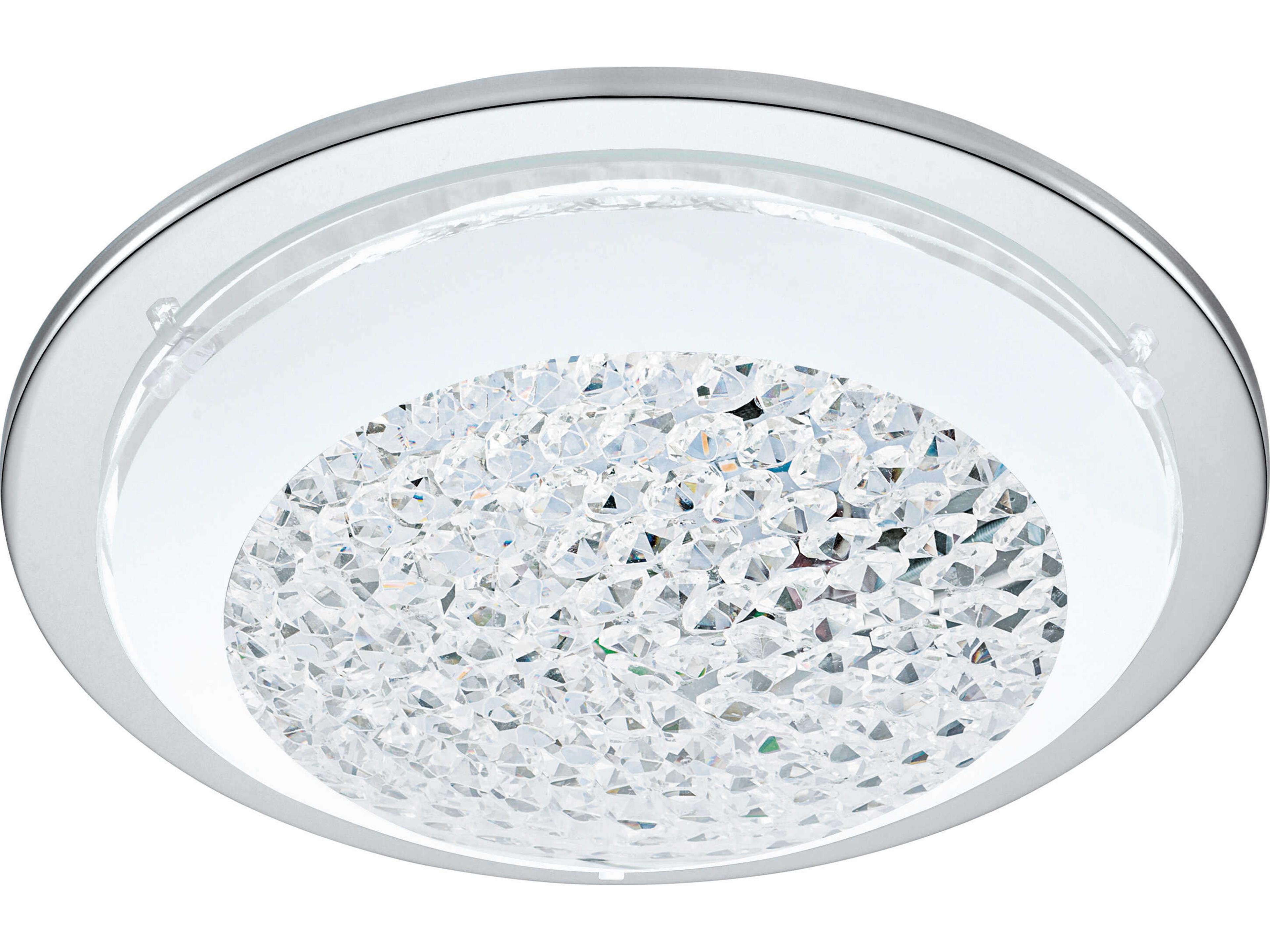 Acolla 1-Light Chrome Round Flush Mount