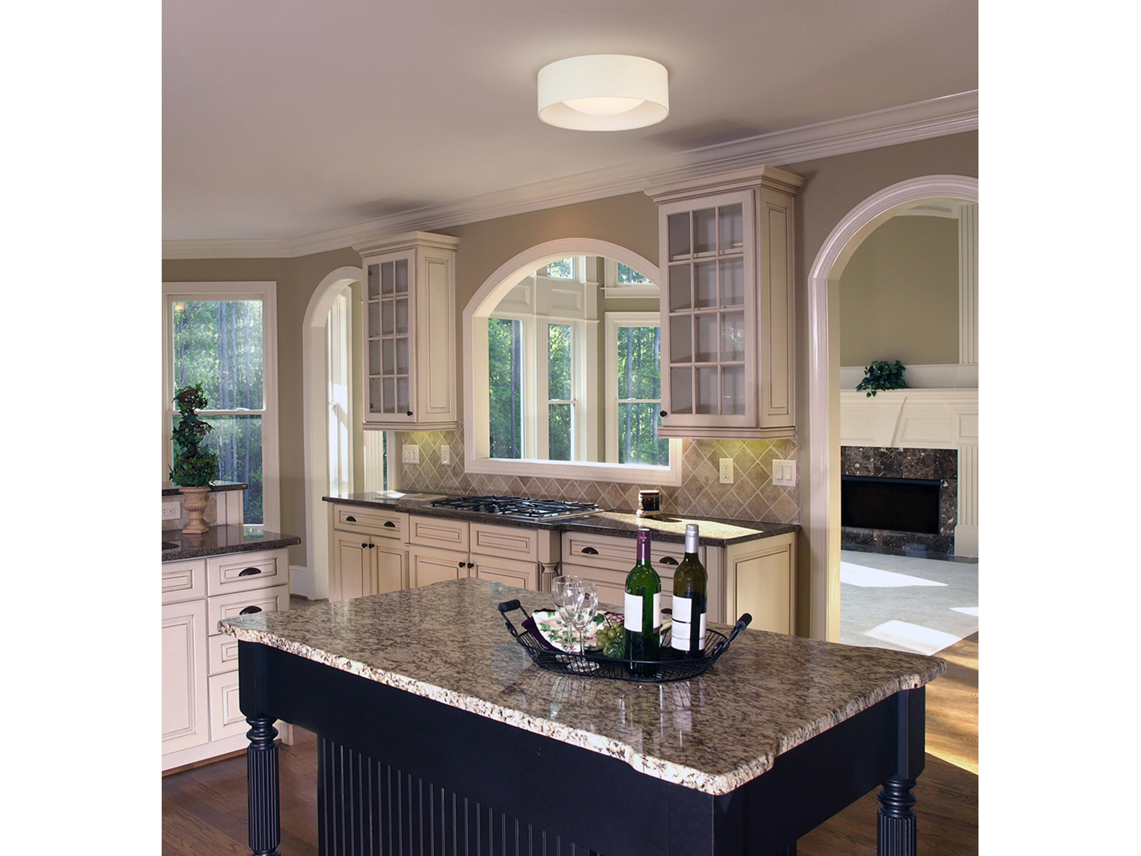 Eglo Orme 1-Light White Drum Flush Mount