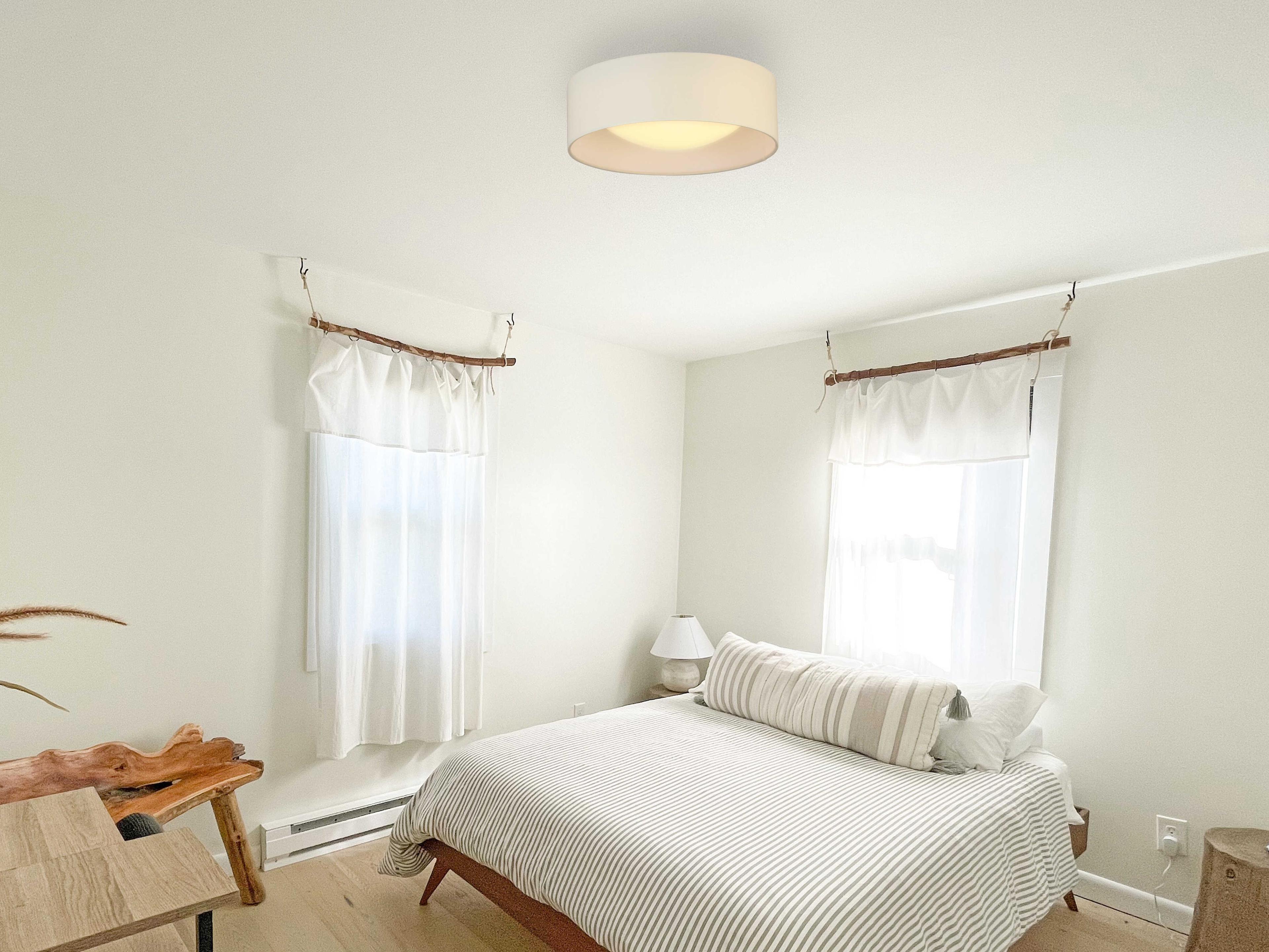 Eglo Orme 1-Light White Drum Flush Mount