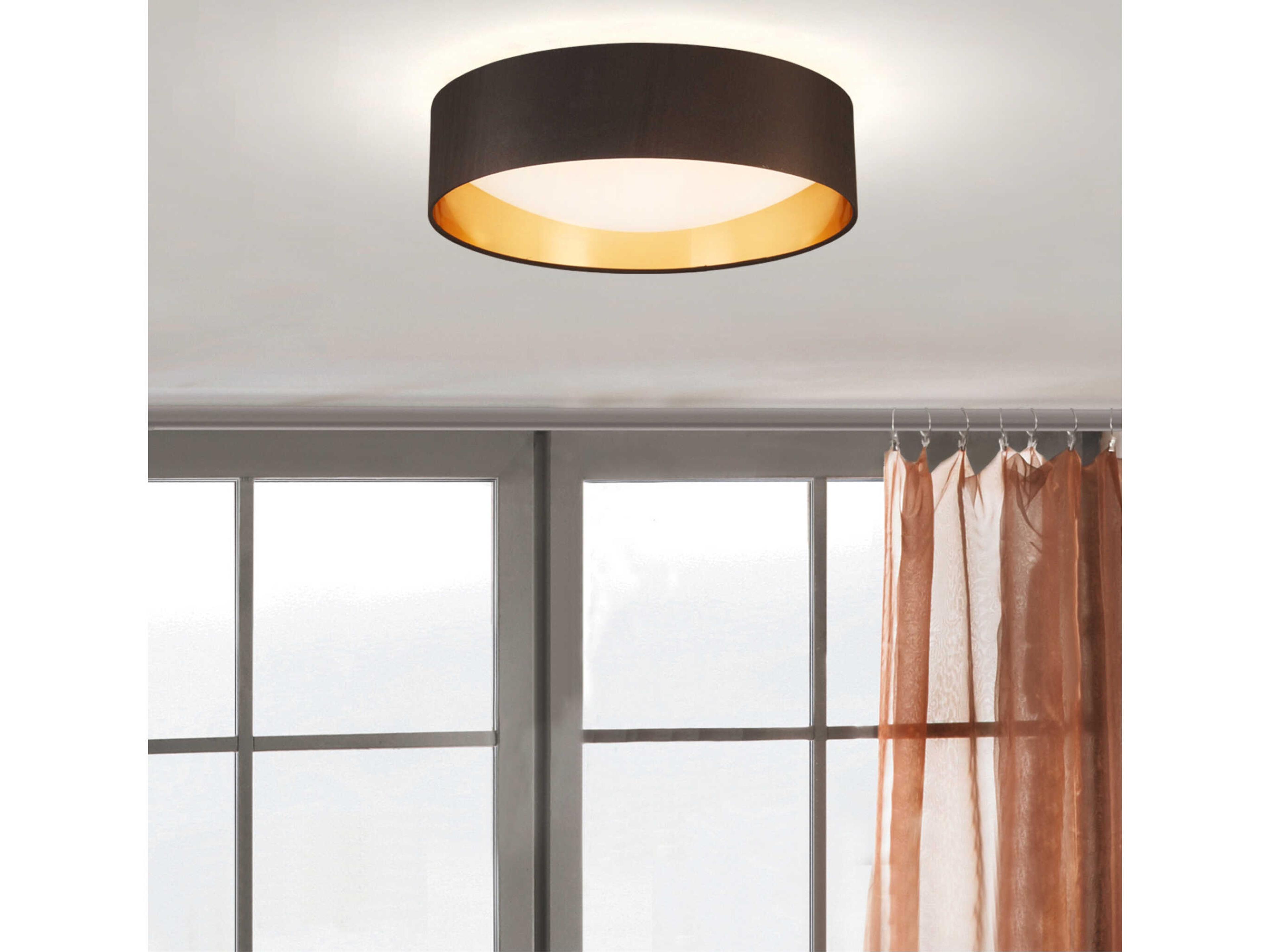 Eglo Orme 1-Light Black Gold Drum Flush Mount