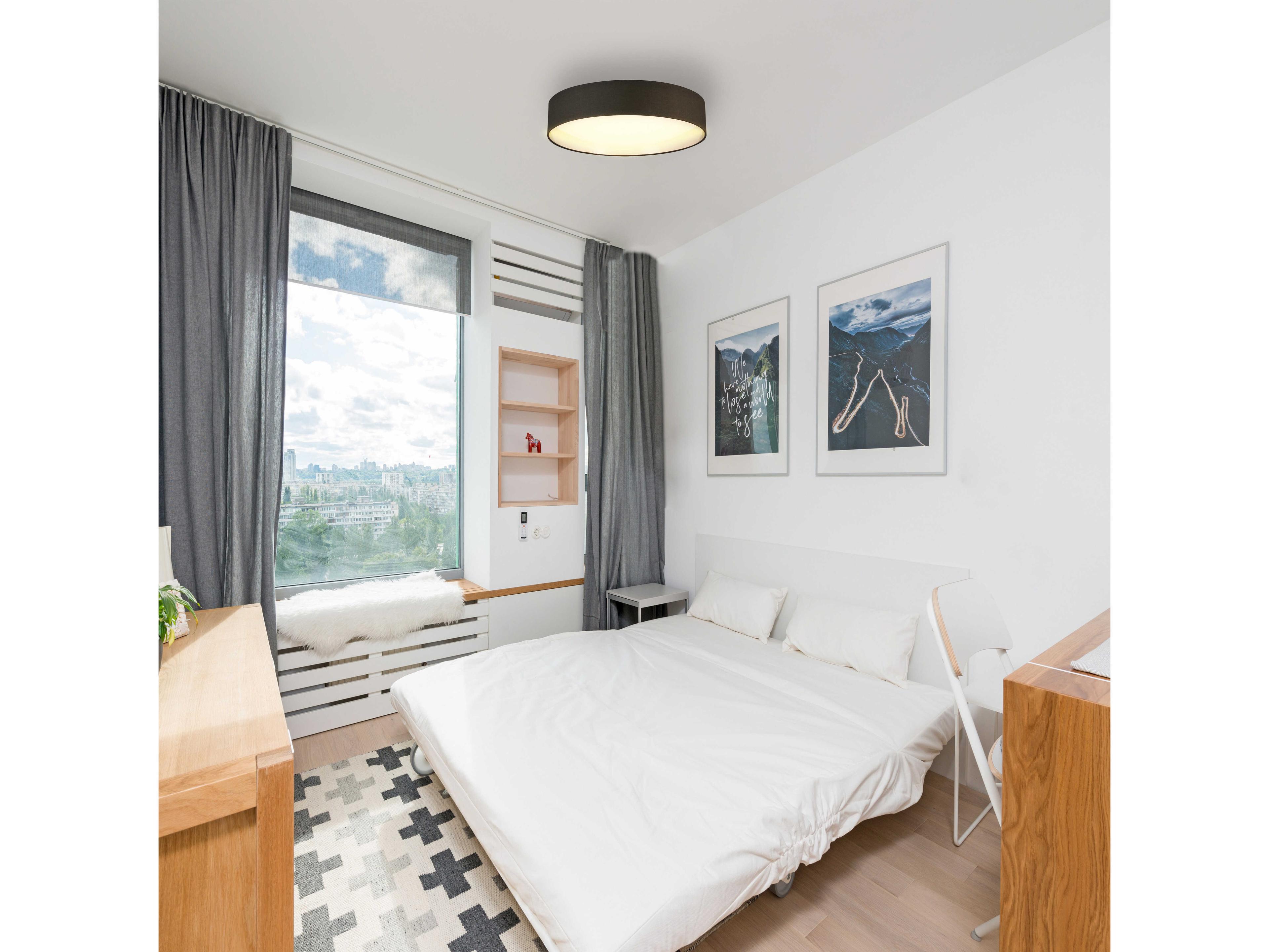 Eglo Orme 1-Light Black Brushed Nickel Drum Flush Mount