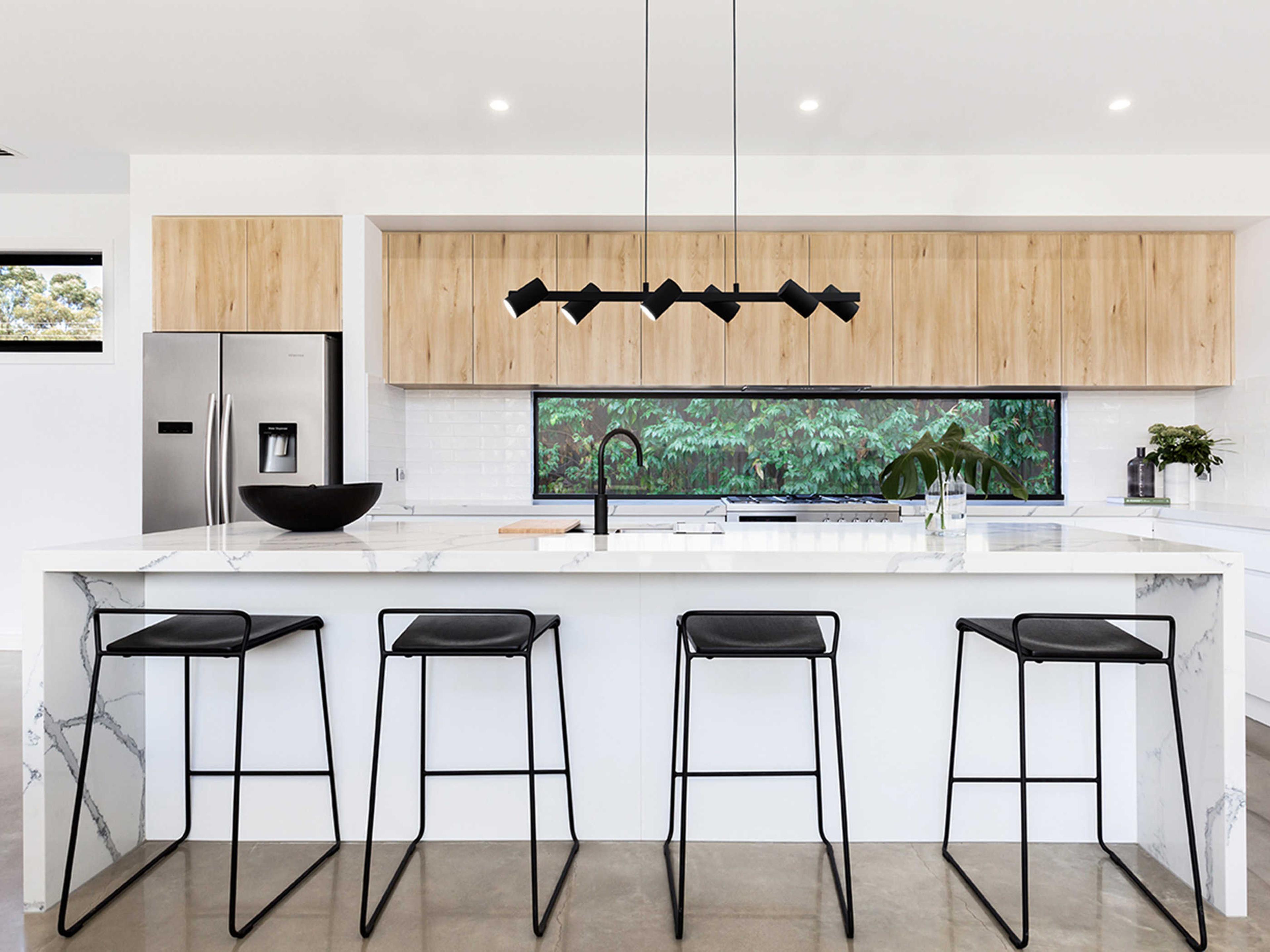 Eglo Gatuela 6-Light Black Cylinder Island Pendant