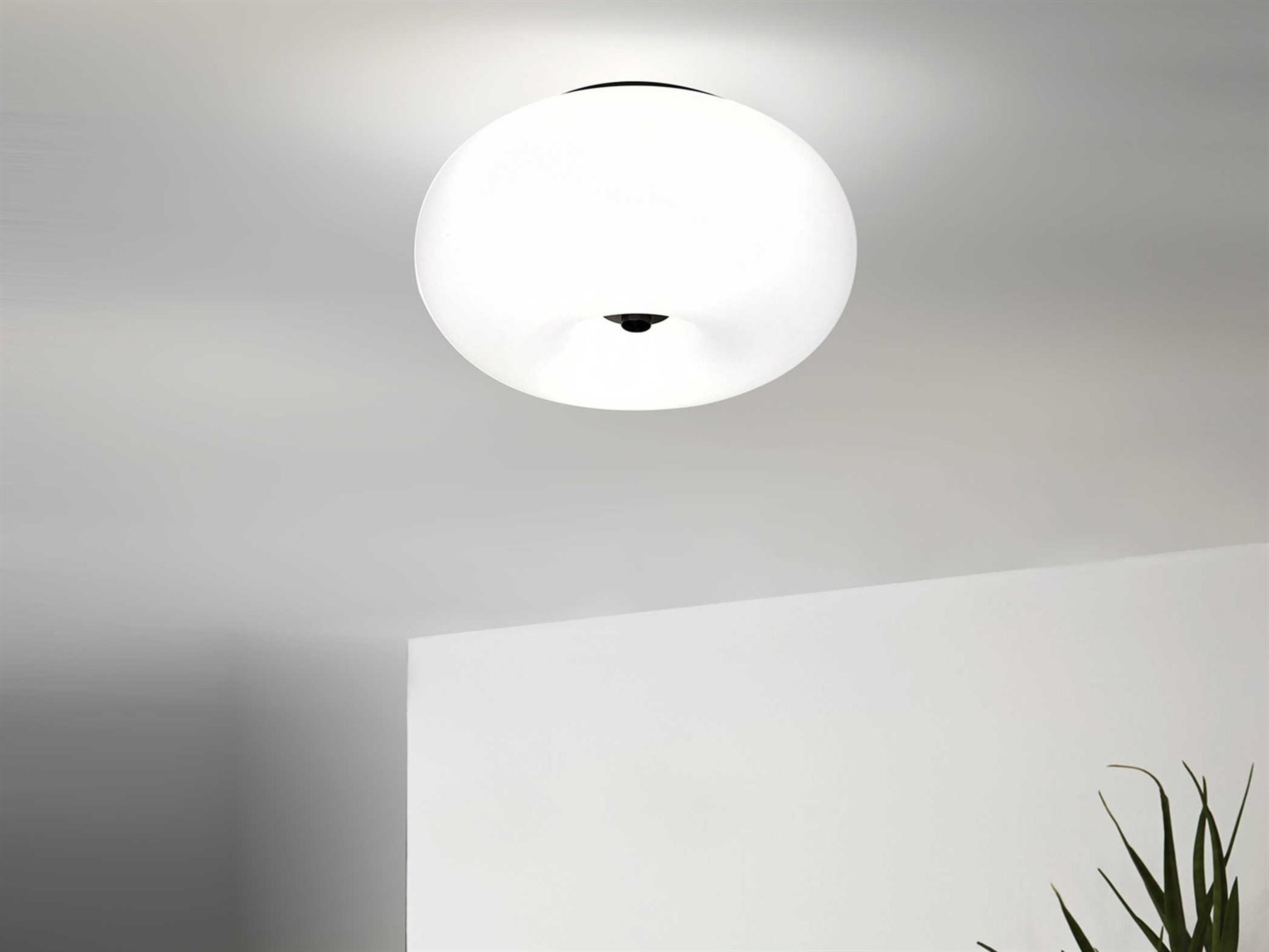 Eglo Optica 2-Light Black White Flush Mount