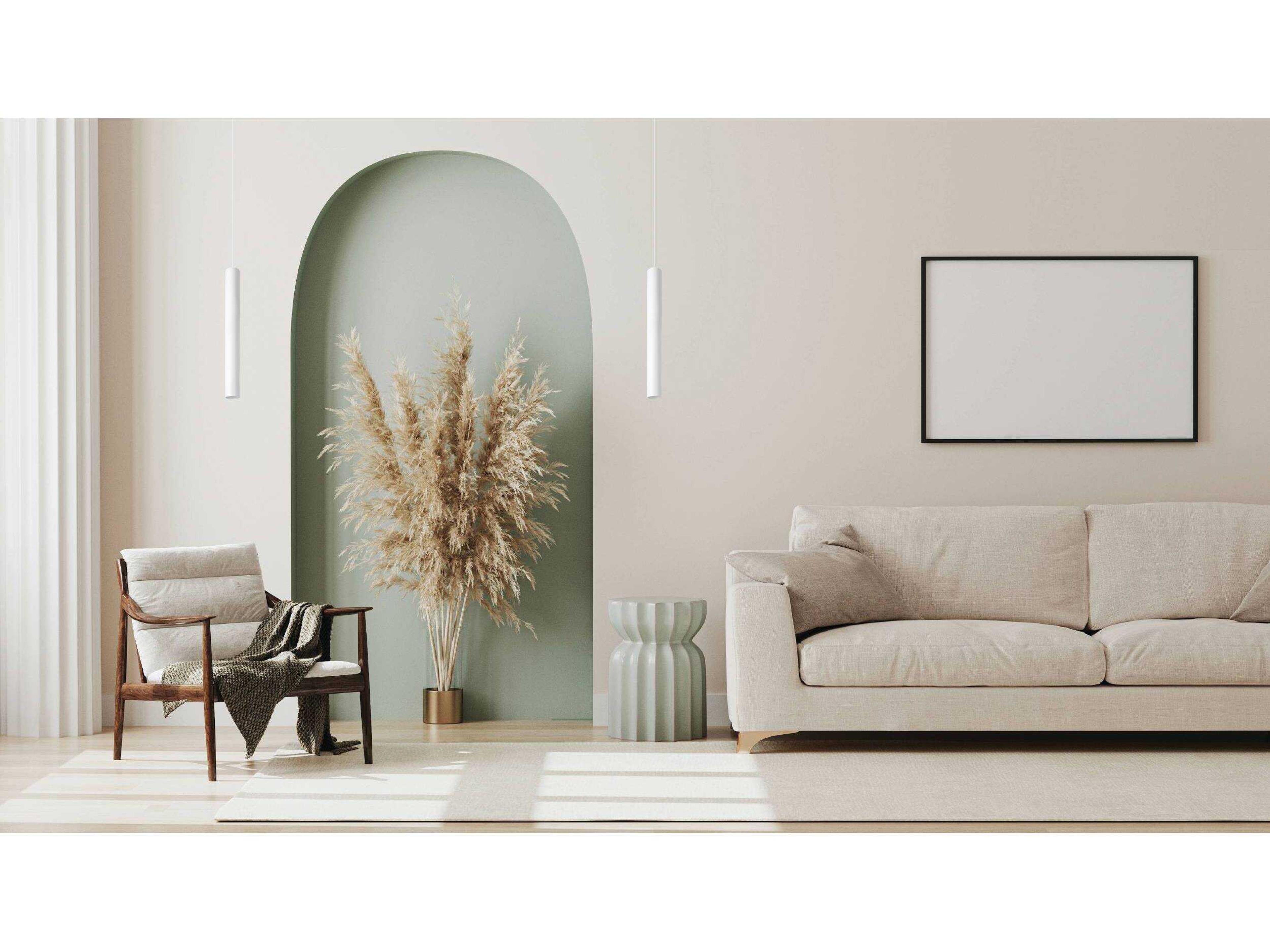 Eglo Tortoreto 1-Light White Cylinder Mini Pendant