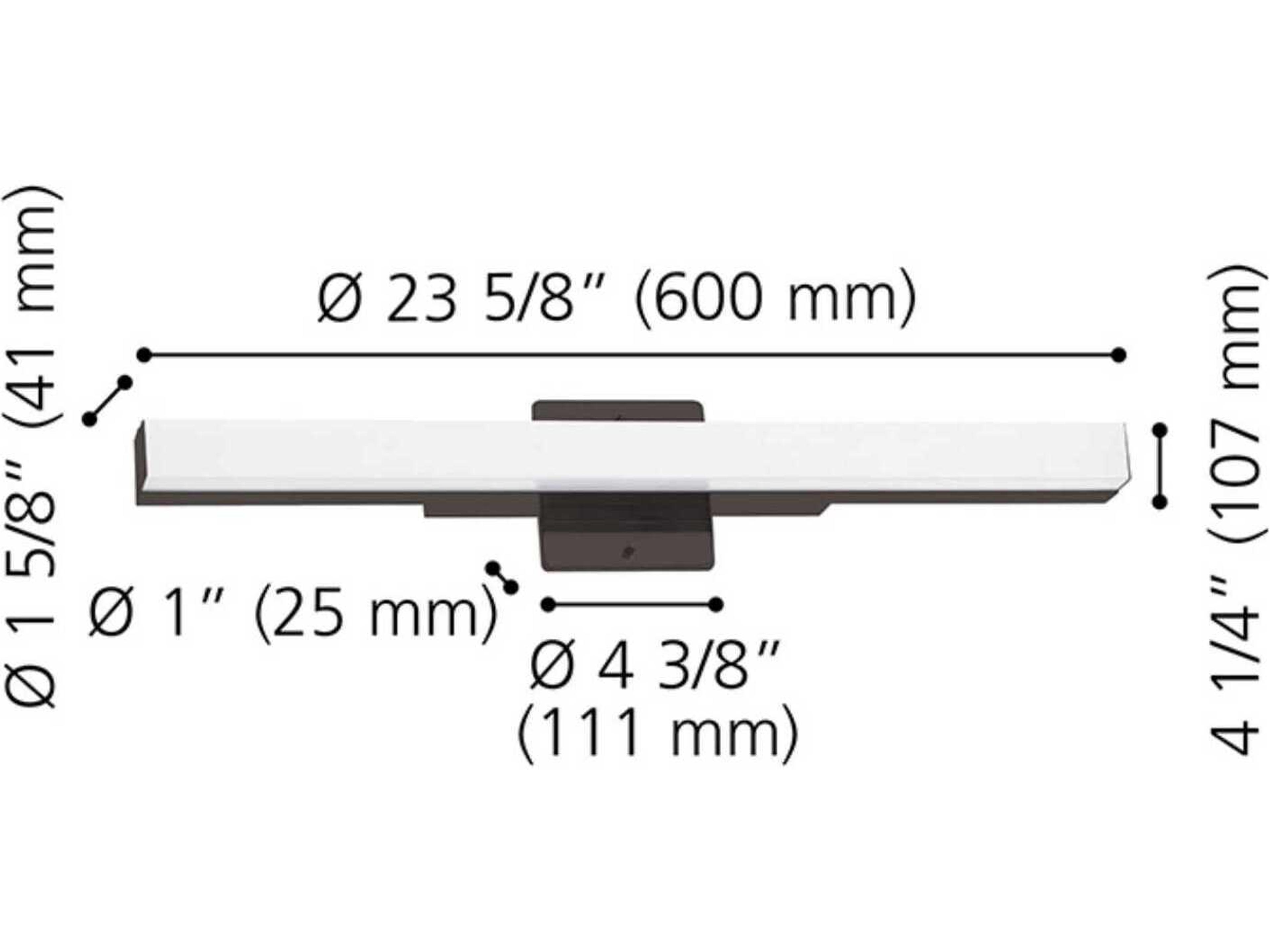 Eglo Torretta 1-Light Matte Black Vanity Light