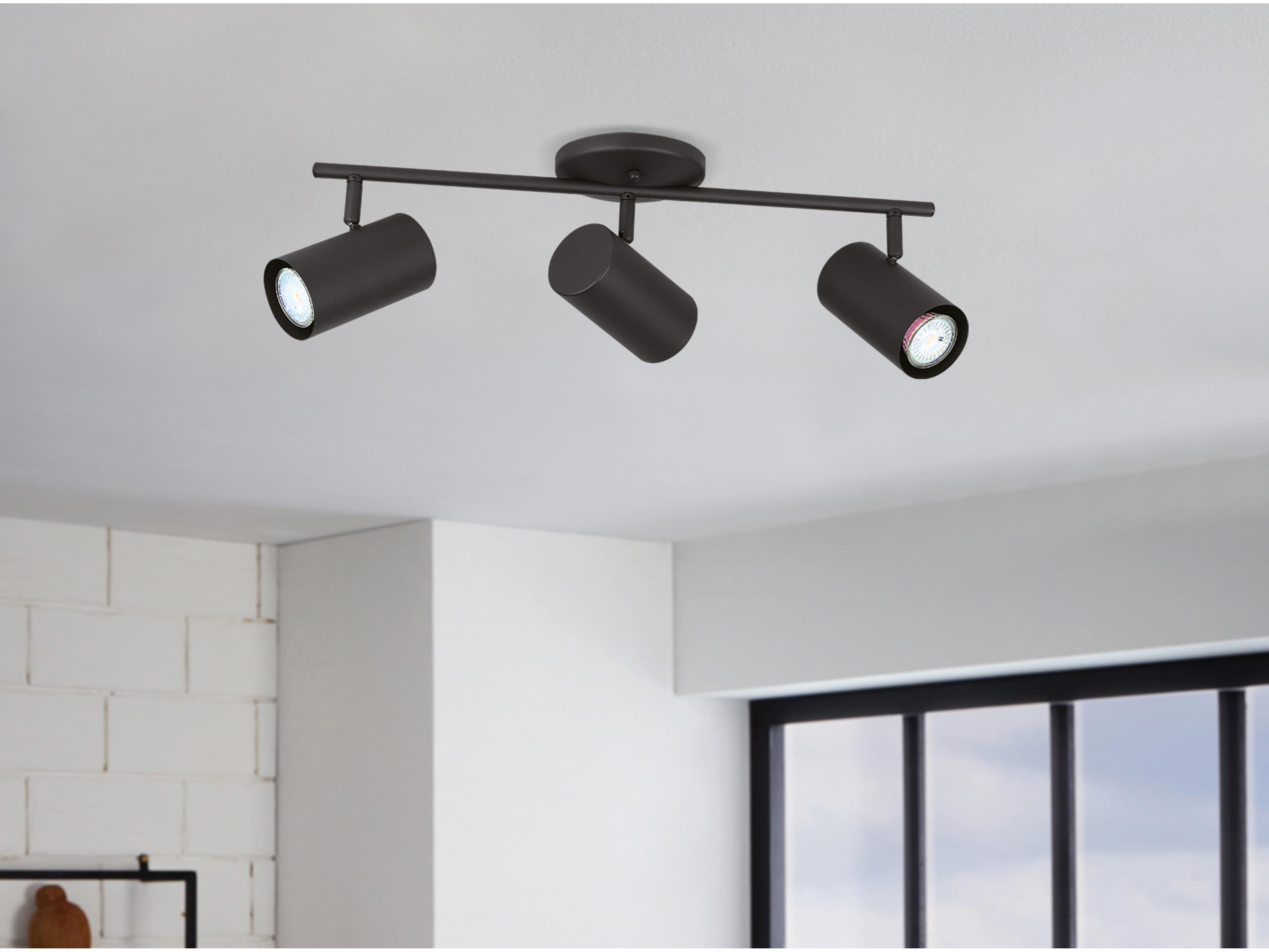 Eglo Calloway 3-Light Structured Black Cylinder Track & Rail Light