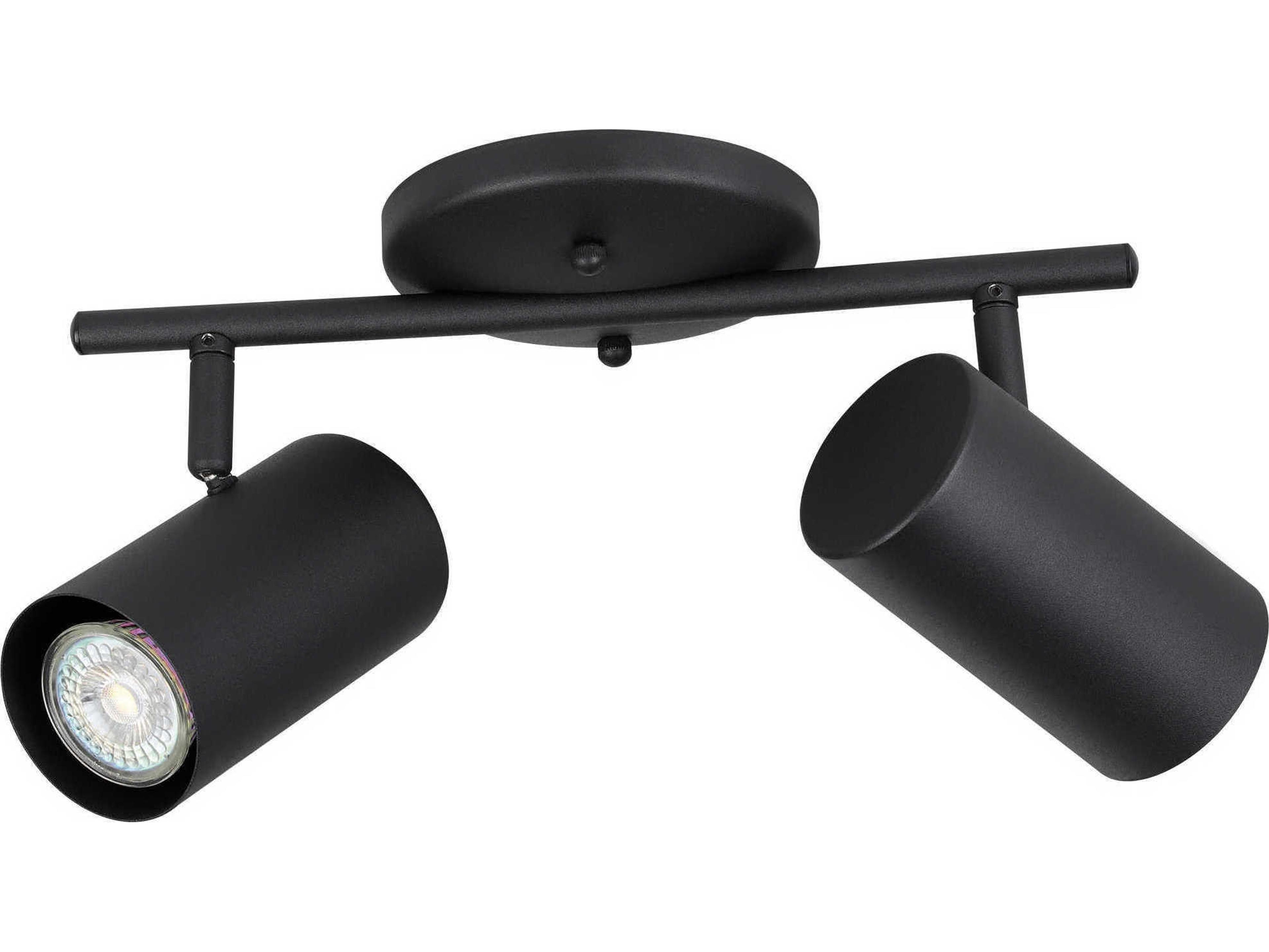 Calloway 2-Light Structured Black Cylinder Track & Rail Light