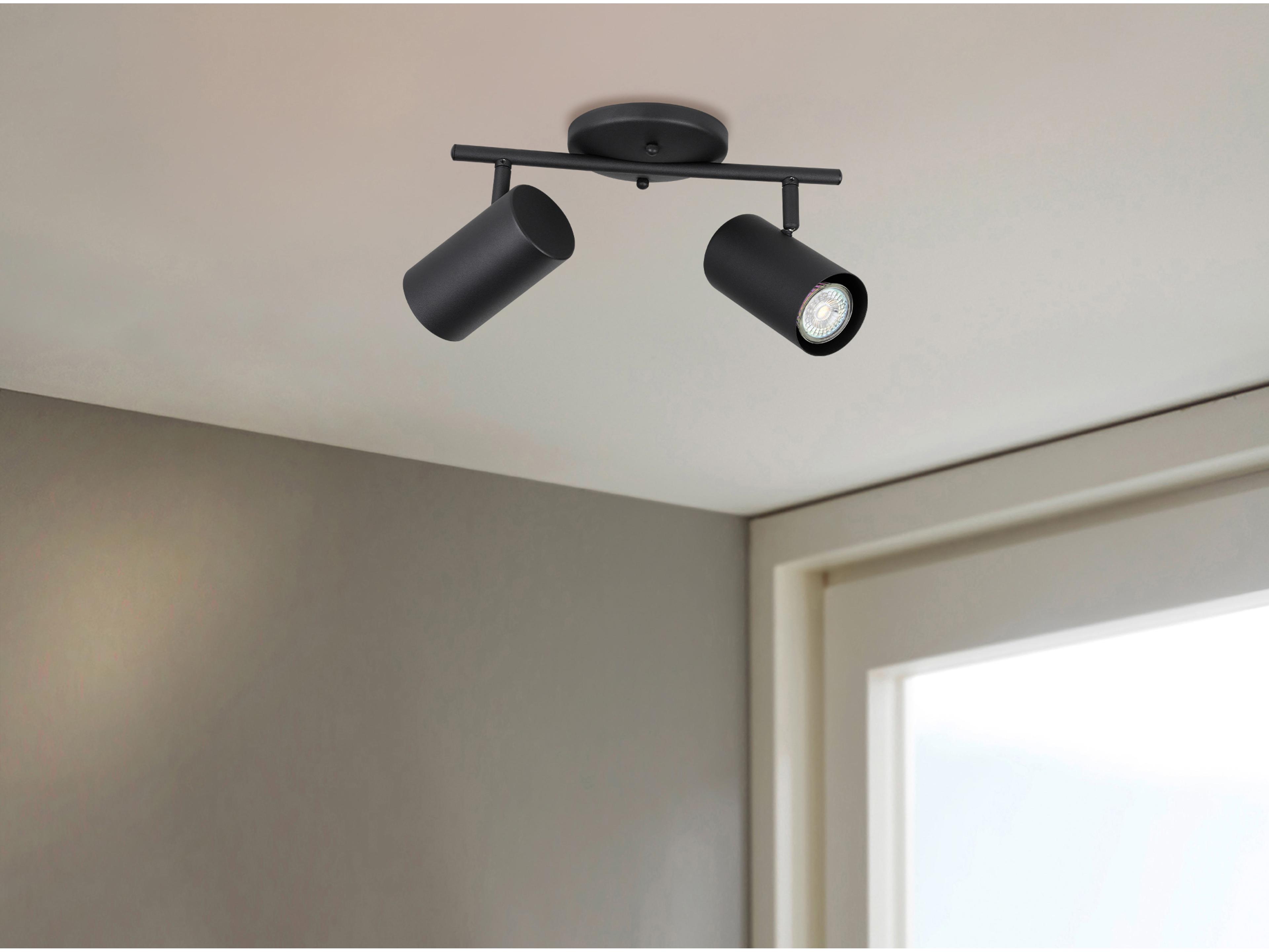 Eglo Calloway 2-Light Structured Black Cylinder Track & Rail Light