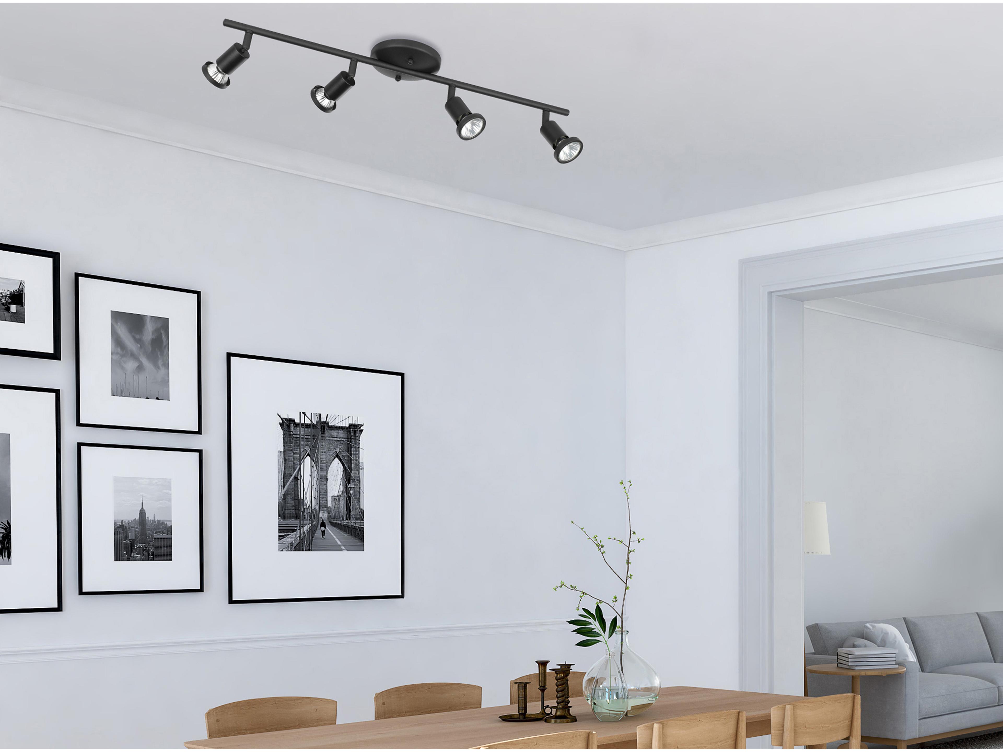 Eglo Tremendo 4-Light Structured Black Track & Rail Light