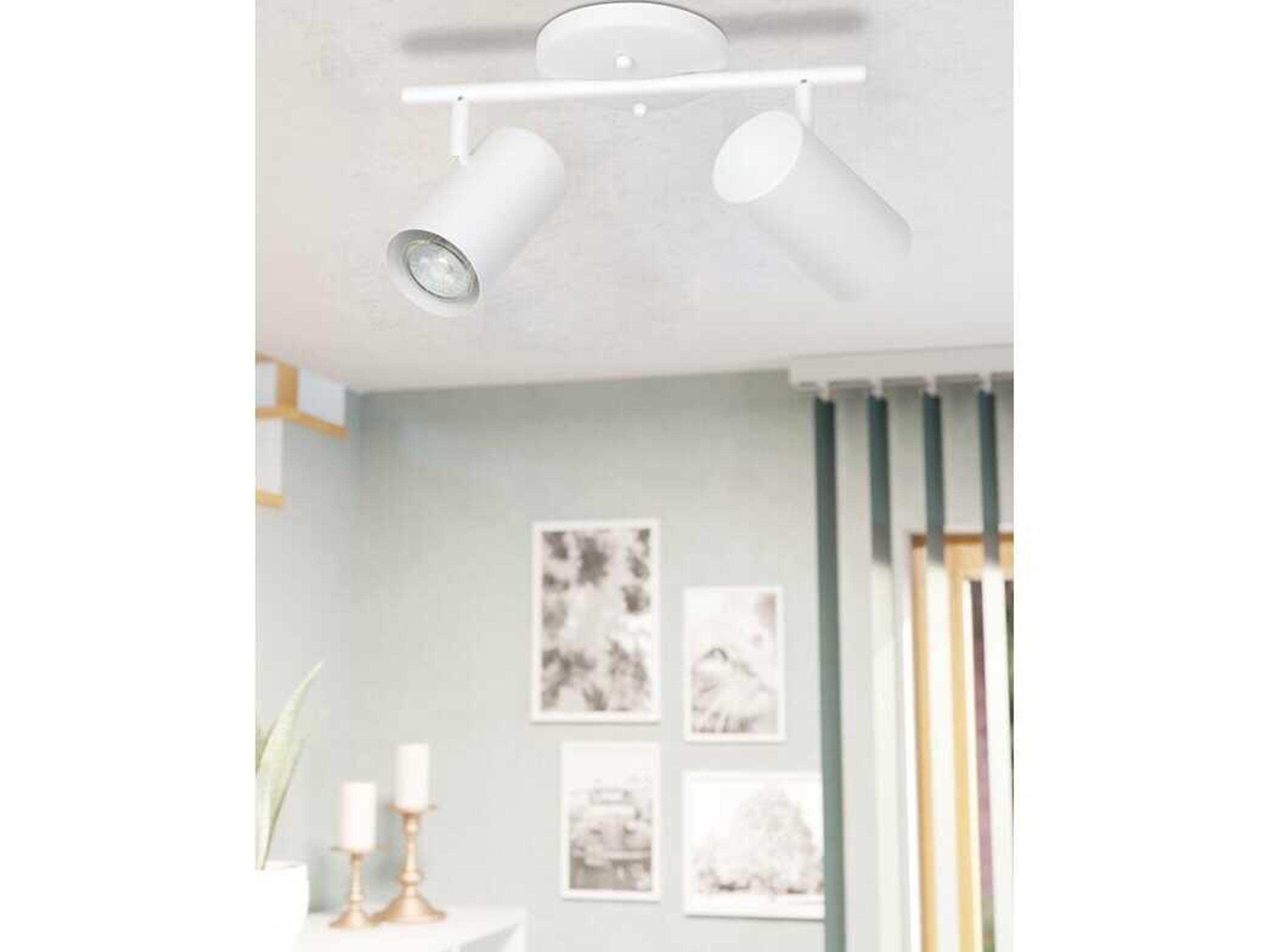 Eglo Calloway 2-Light White Cylinder Track & Rail Light