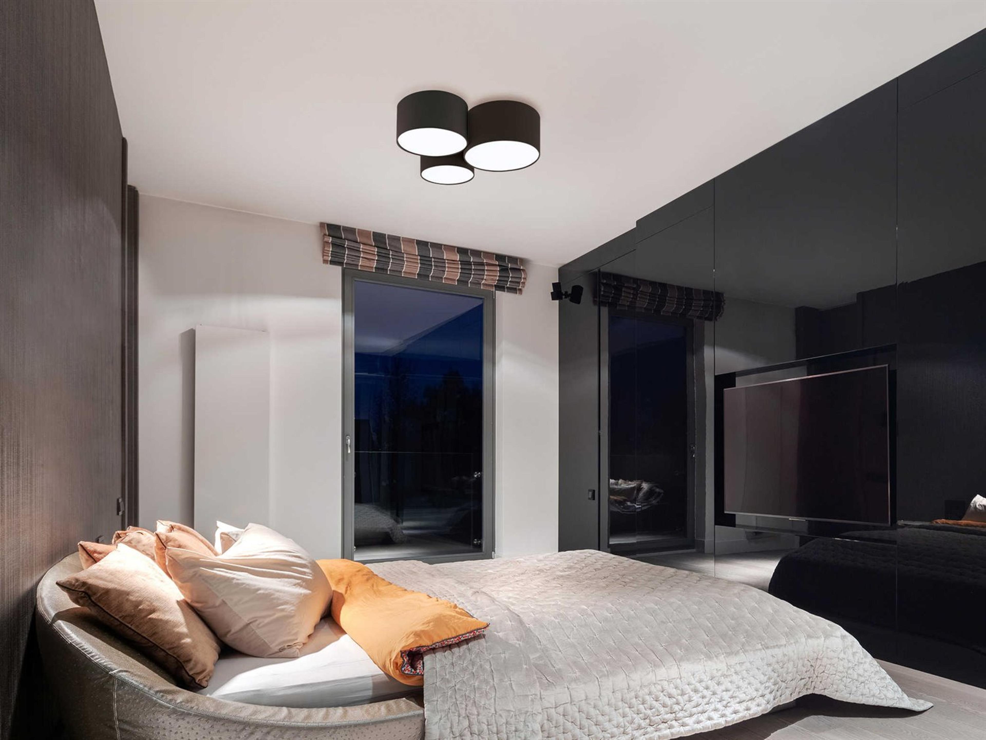 Eglo Pastore 3-Light Black Round Flush Mount