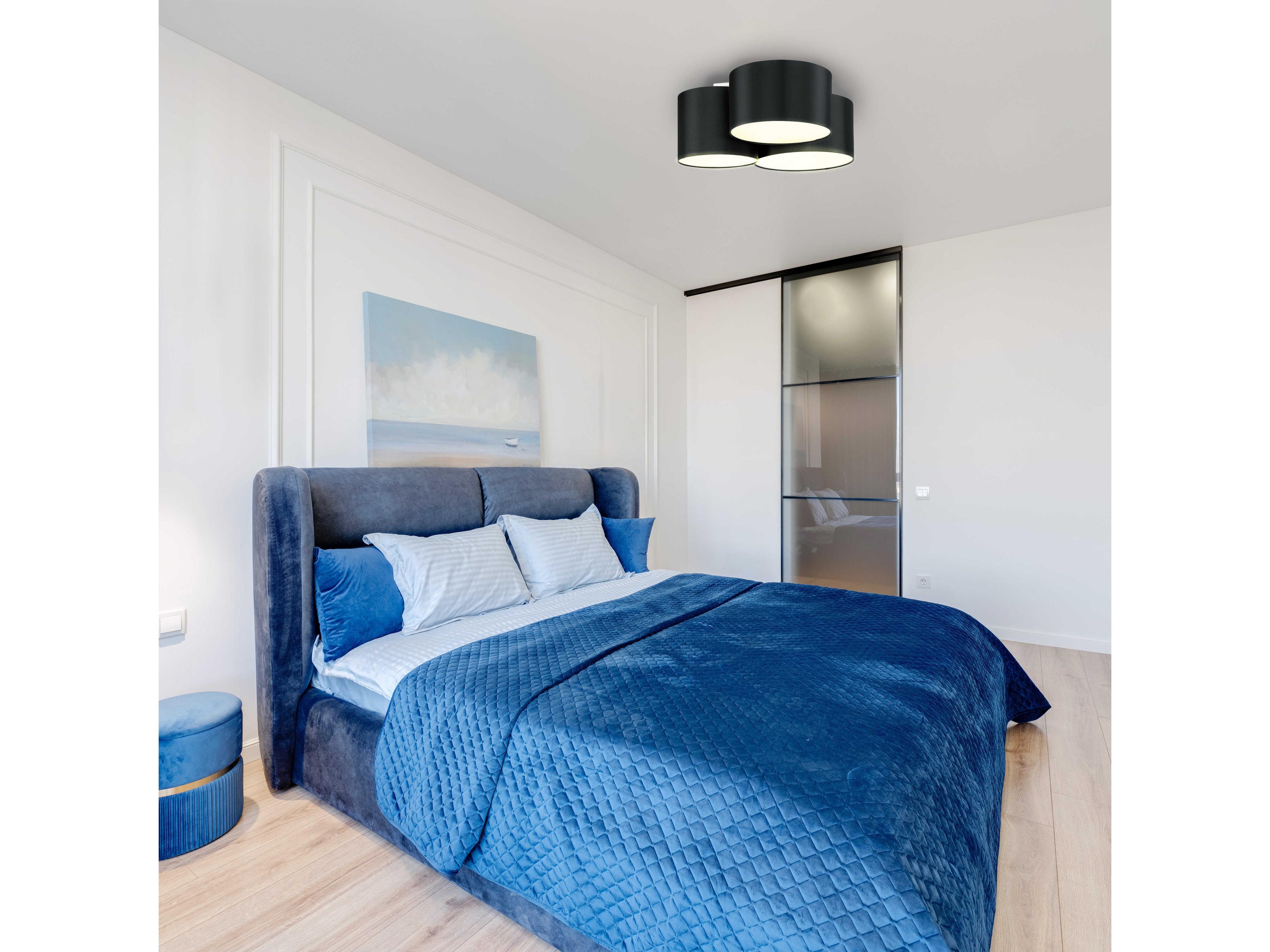 Eglo Pastore 3-Light Black Round Flush Mount