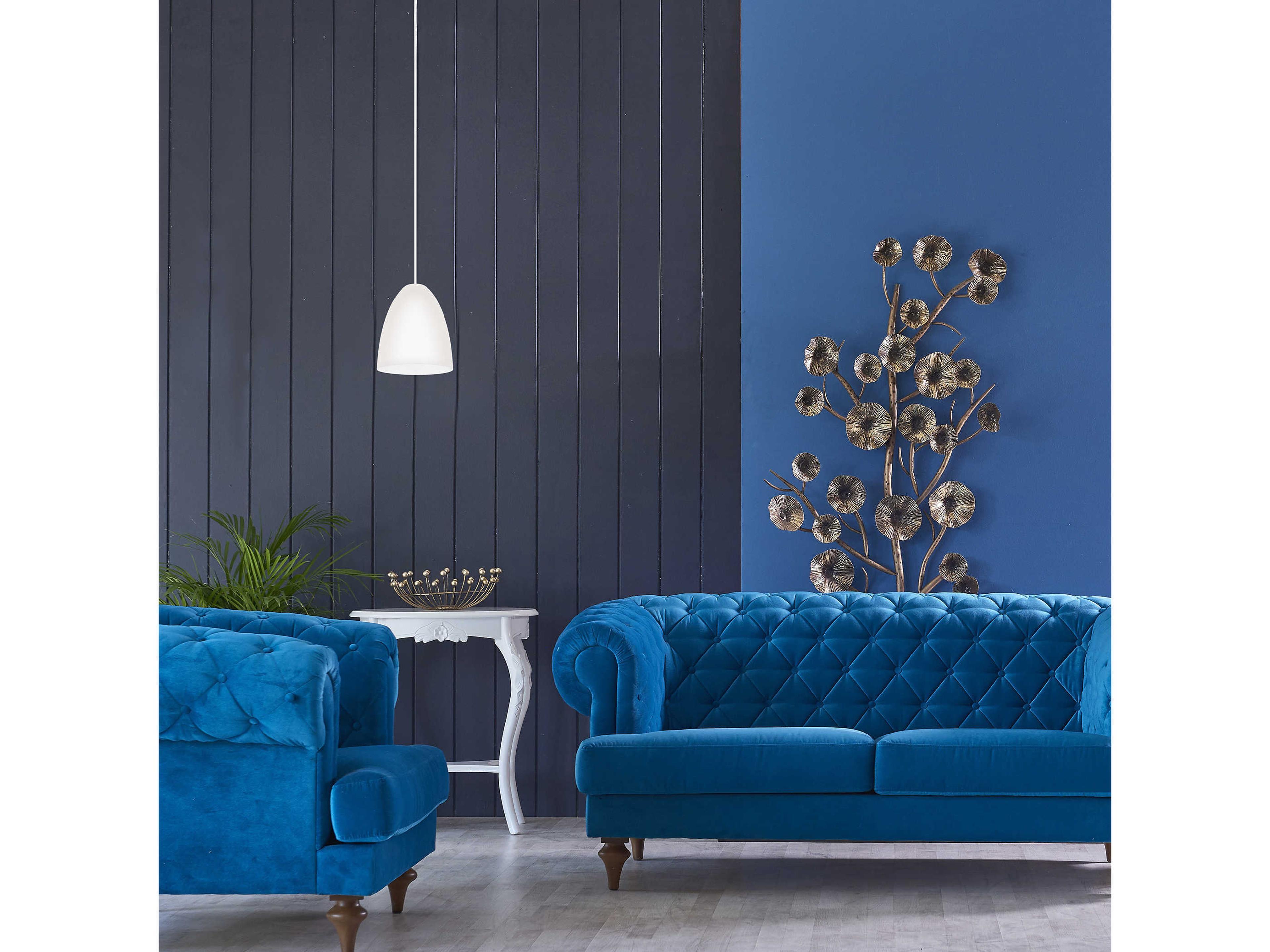 Eglo Sarabia 1-Light Structured White Matte Bell Mini Pendant