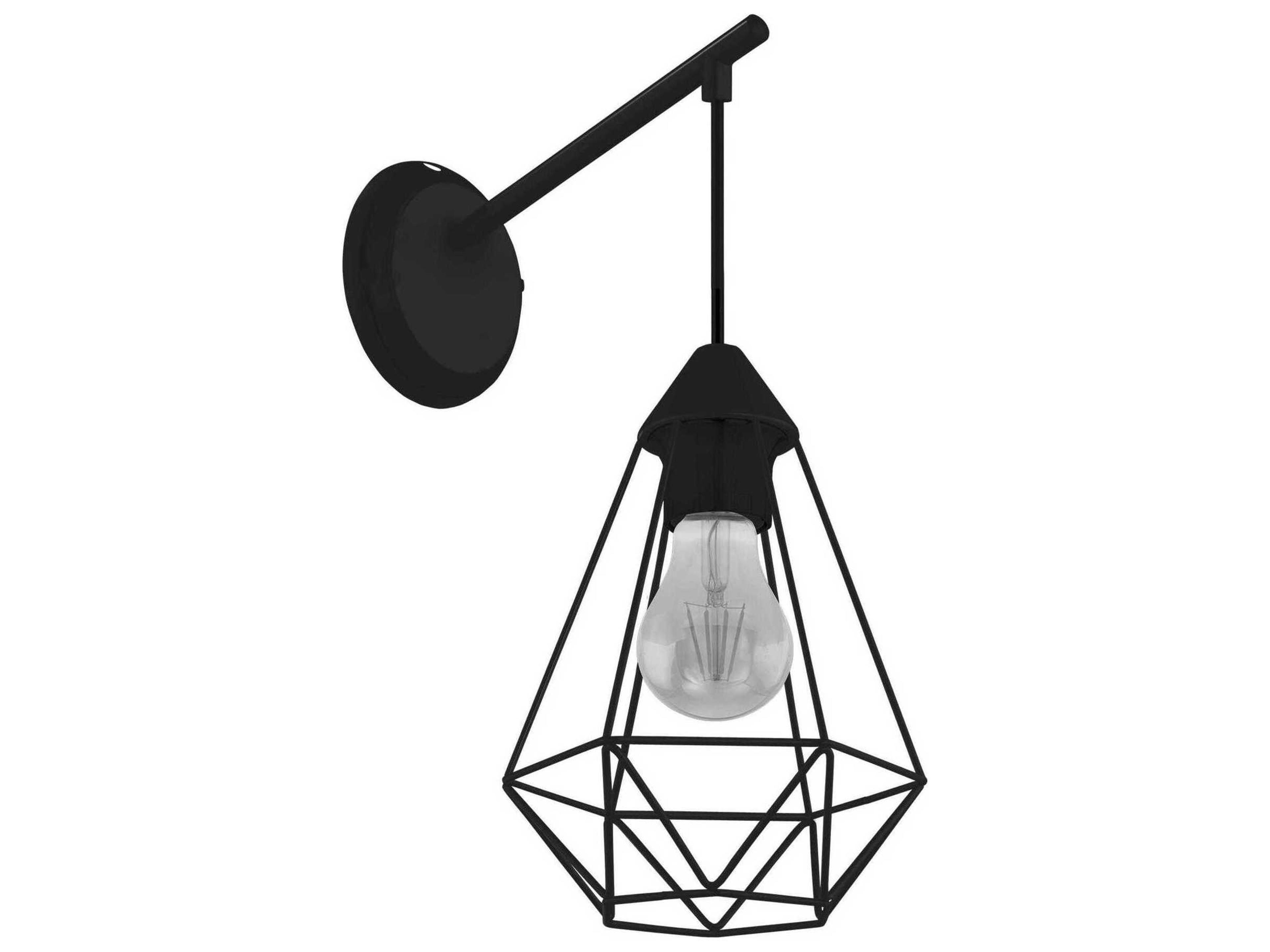 Tarbes 1-Light Brushed Brass Black Wall Sconce