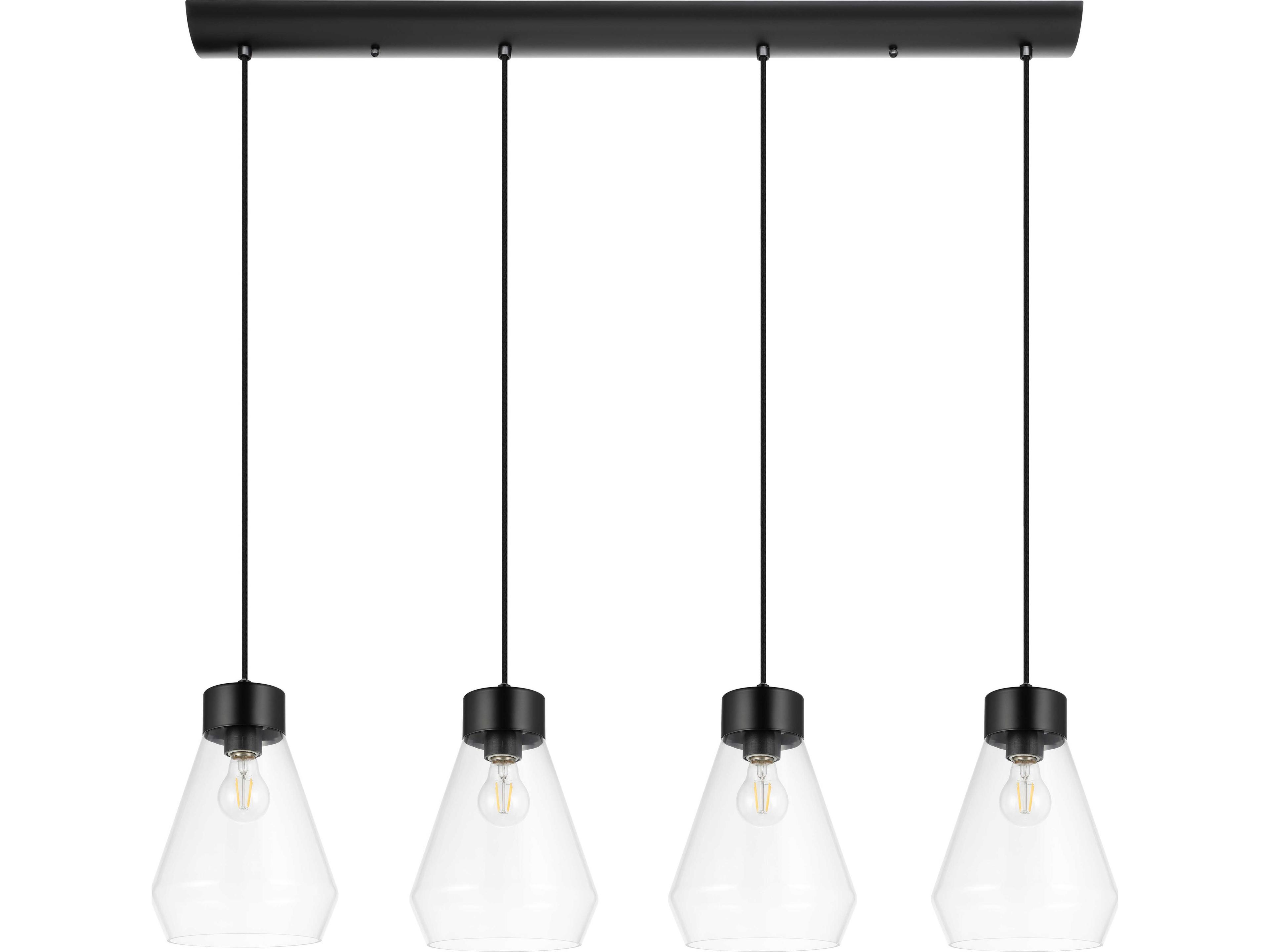 Montey 4-Light Matte Black Island Pendant