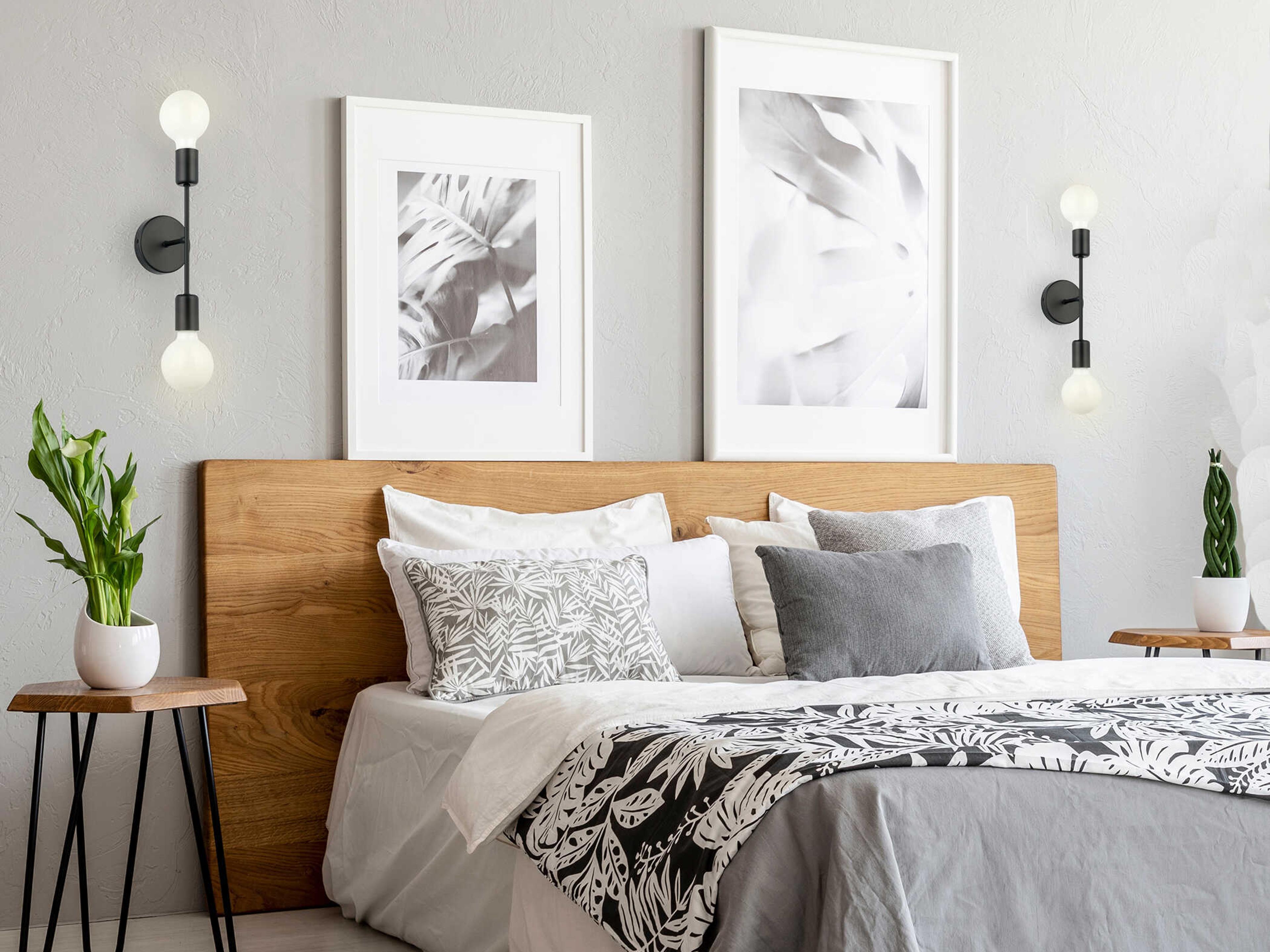 Eglo Avondale 2-Light Matte Black Wall Sconce