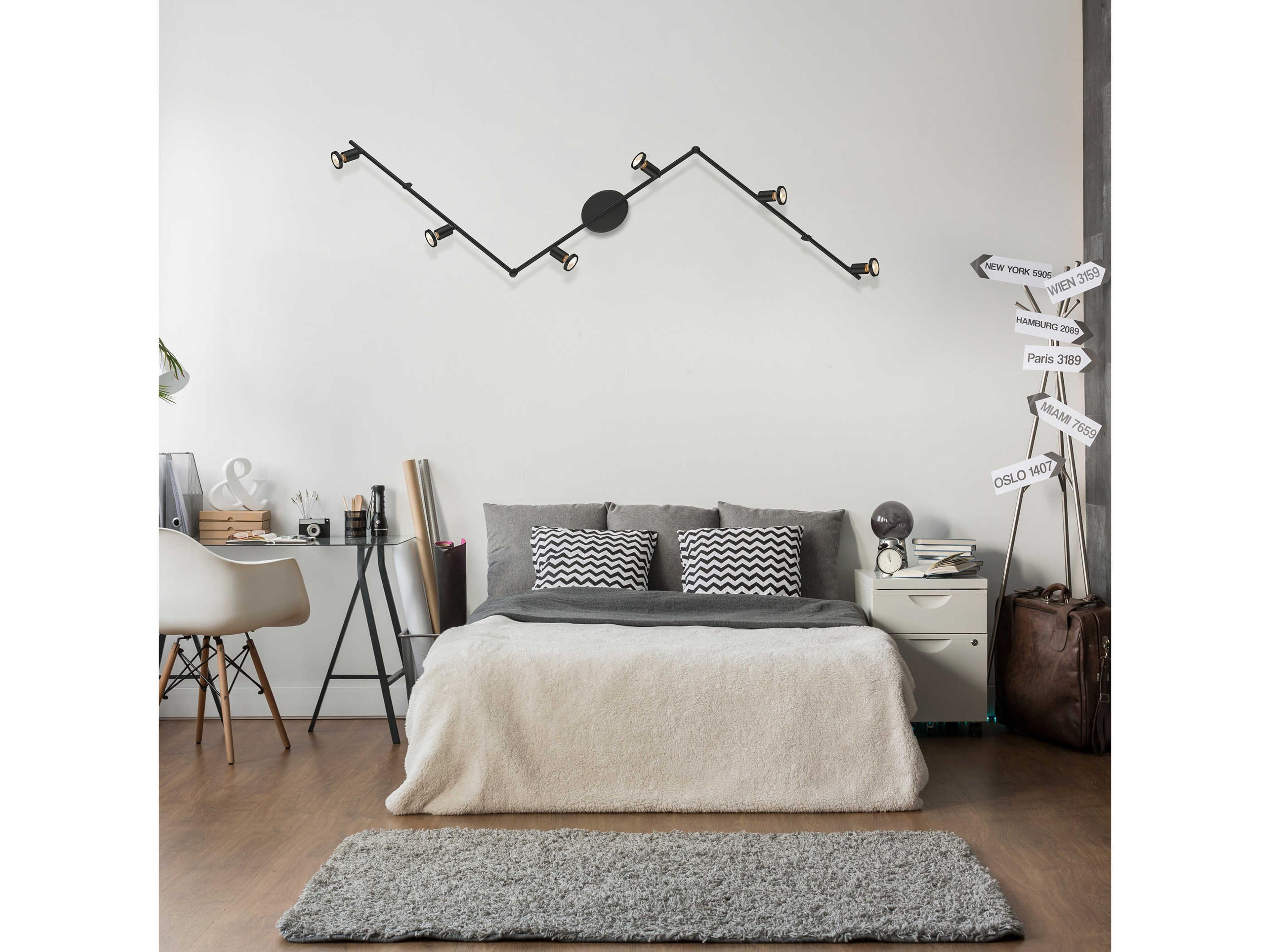 Eglo Tremendo 6-Light Structured Black Linear Track & Rail Light