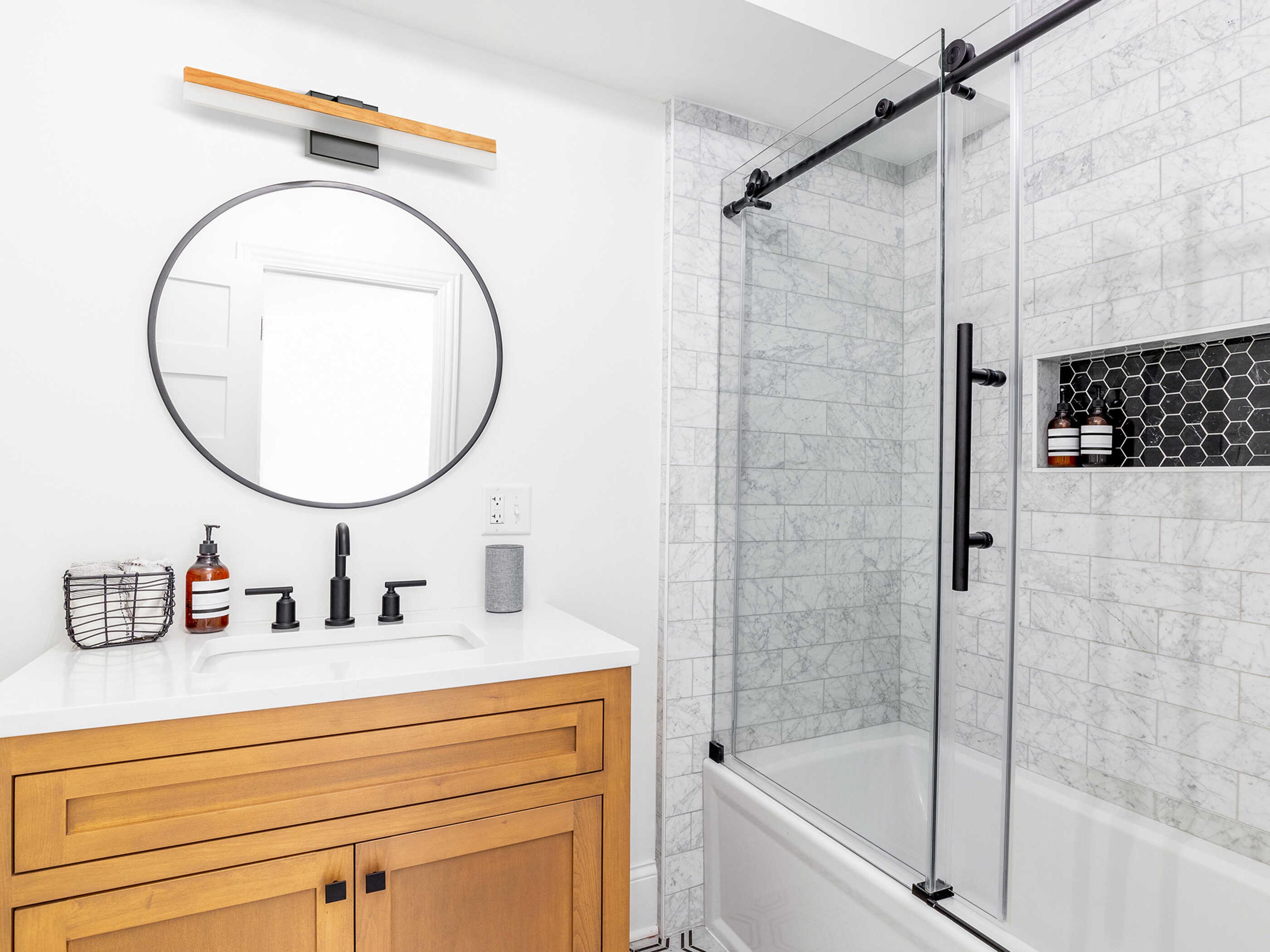 Eglo Palmital 1-Light Natural Wood Vanity Light