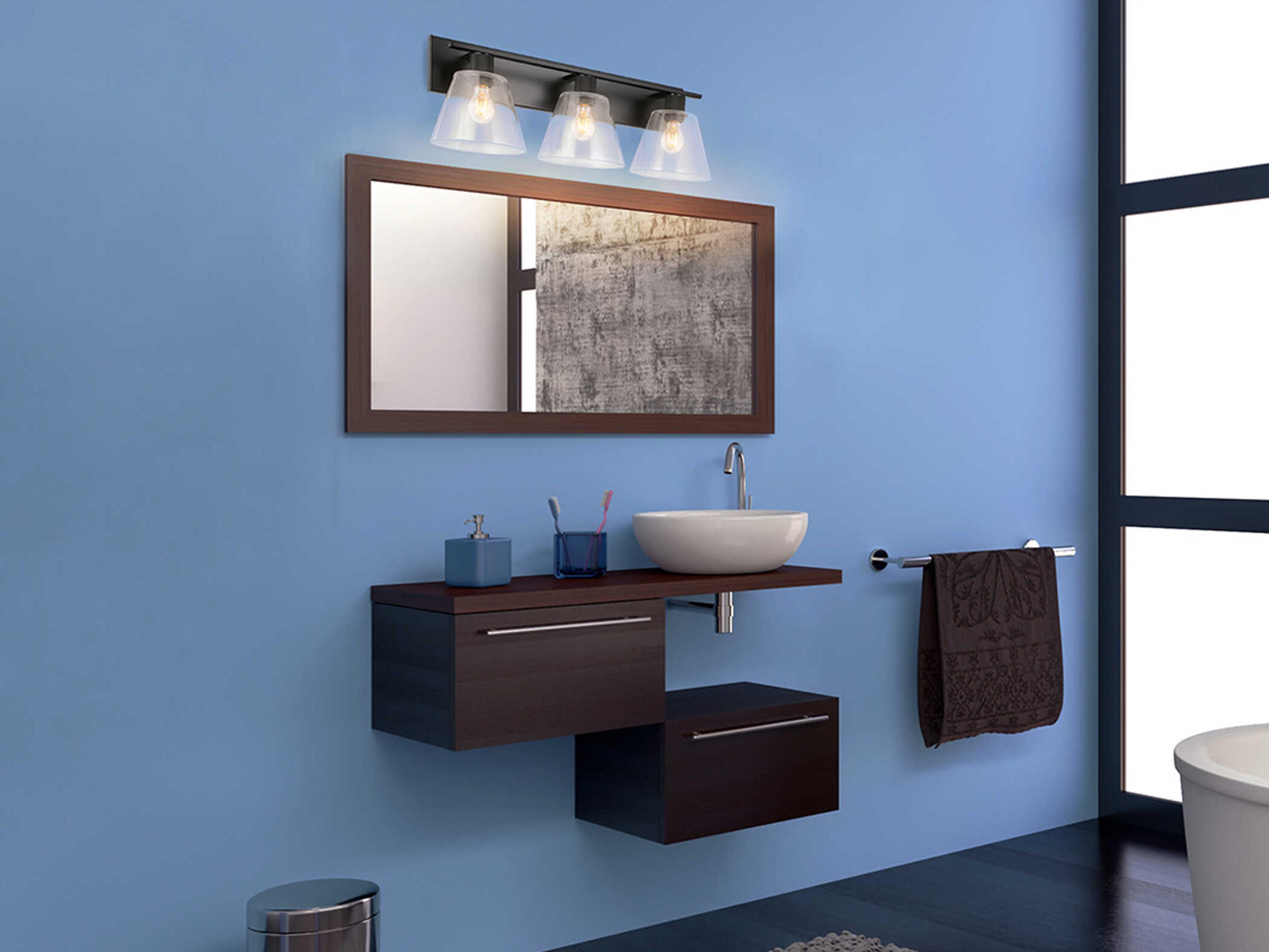 Eglo Copley 3-Light Matte Black Vanity Light