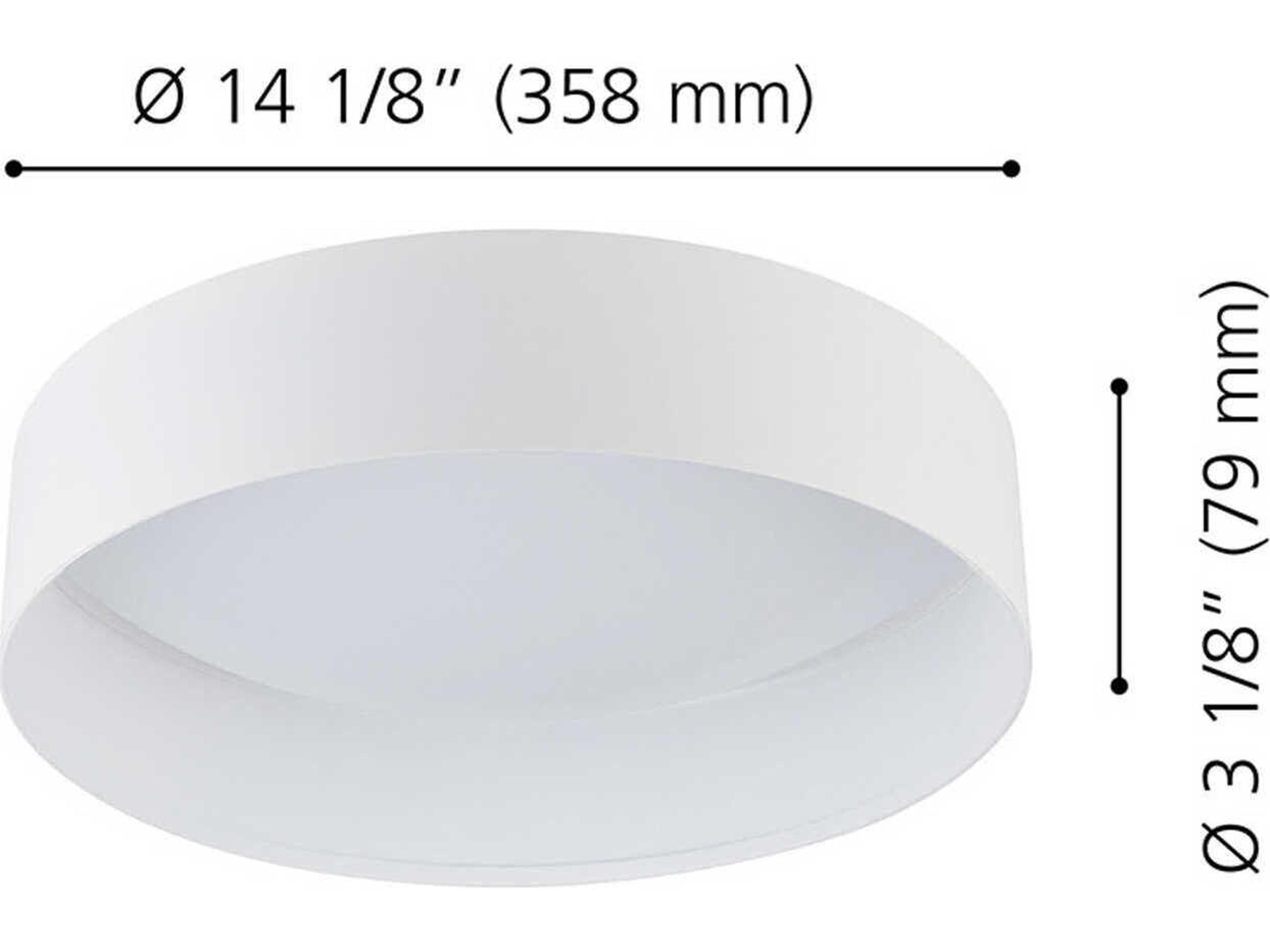 Eglo Ester 1-Light Structured White Round Flush Mount