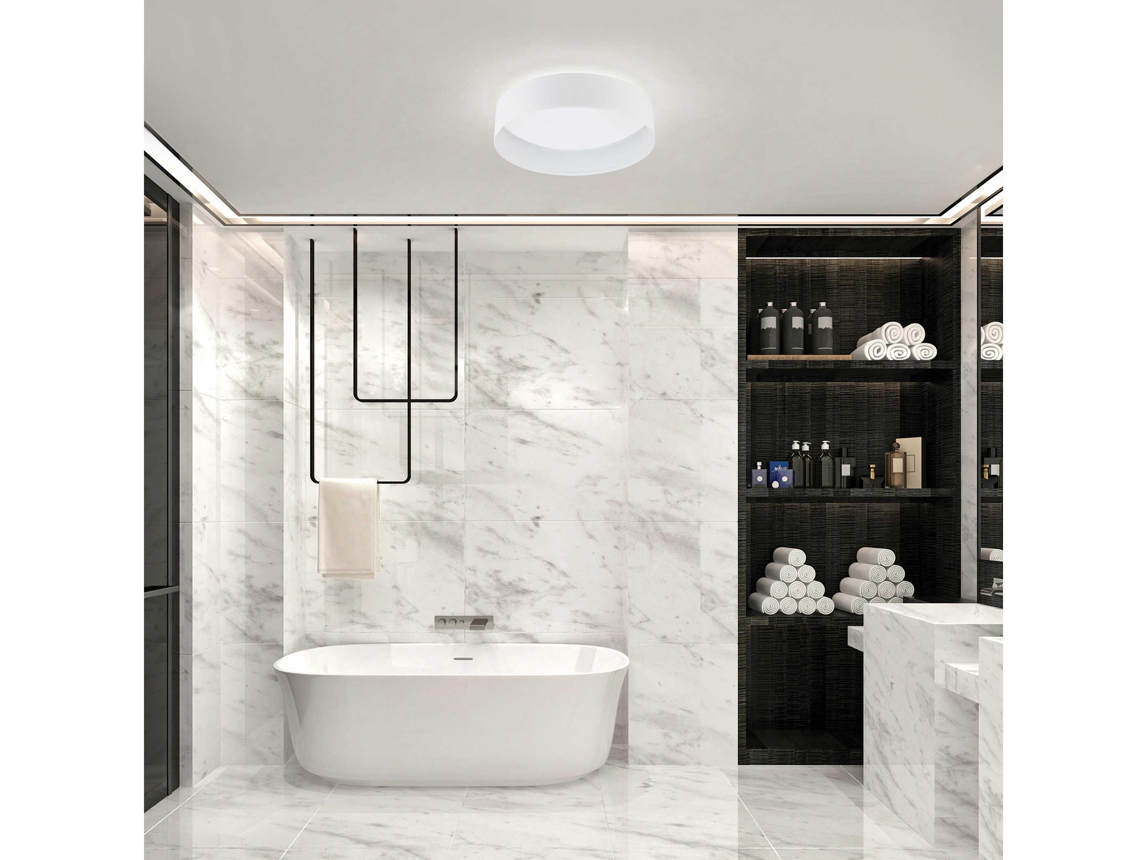 Eglo Ester 1-Light Structured White Round Flush Mount