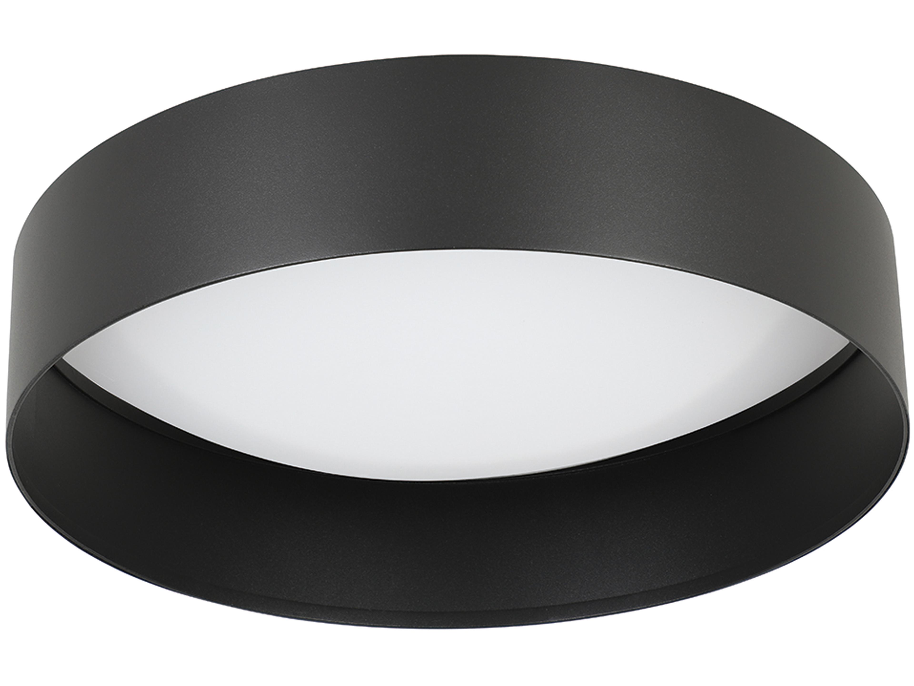 Ester 1-Light Structured Black Matte White Round Flush Mount