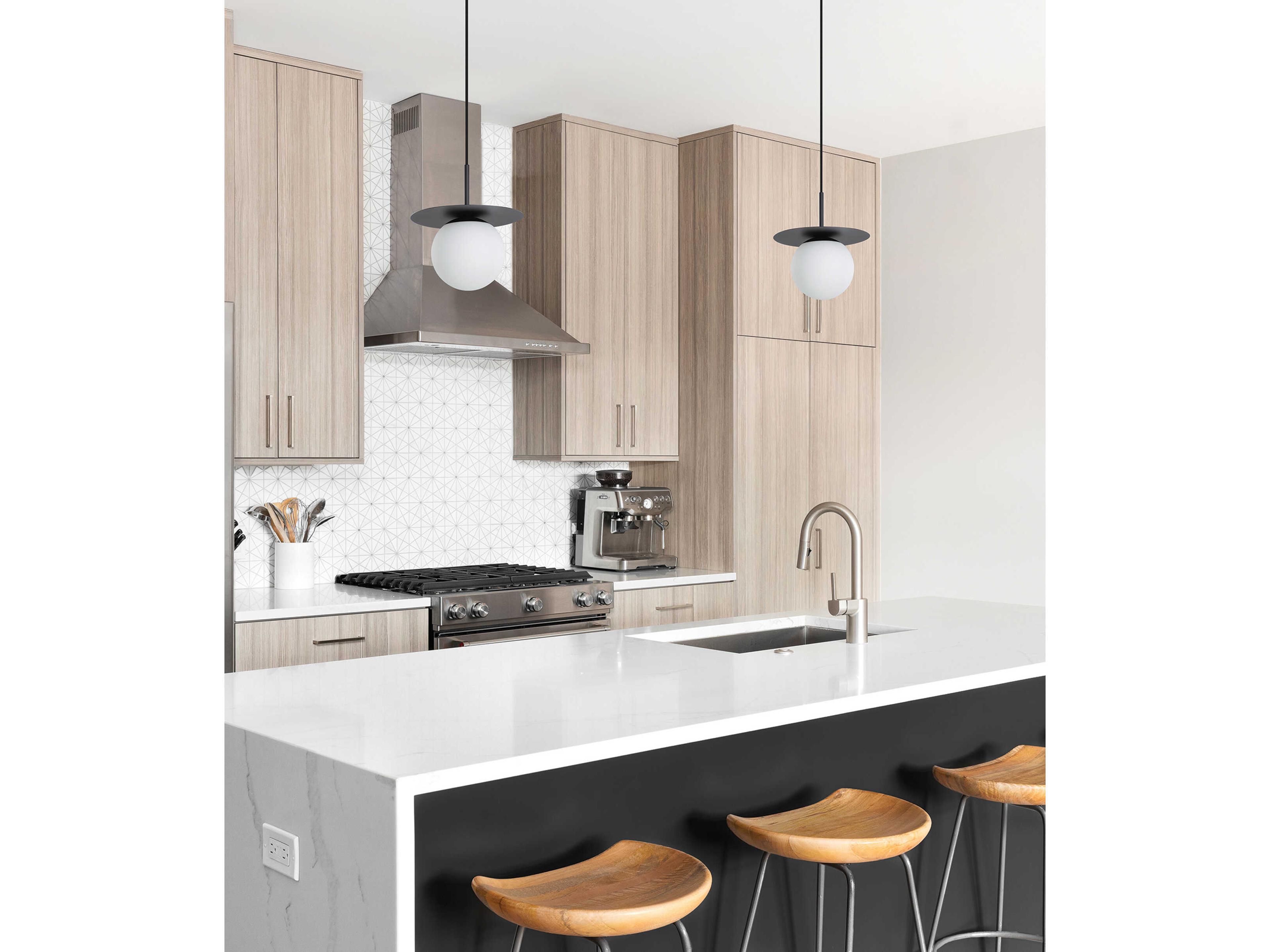 Eglo Arenales 1-Light Structured Black Globe Mini Pendant