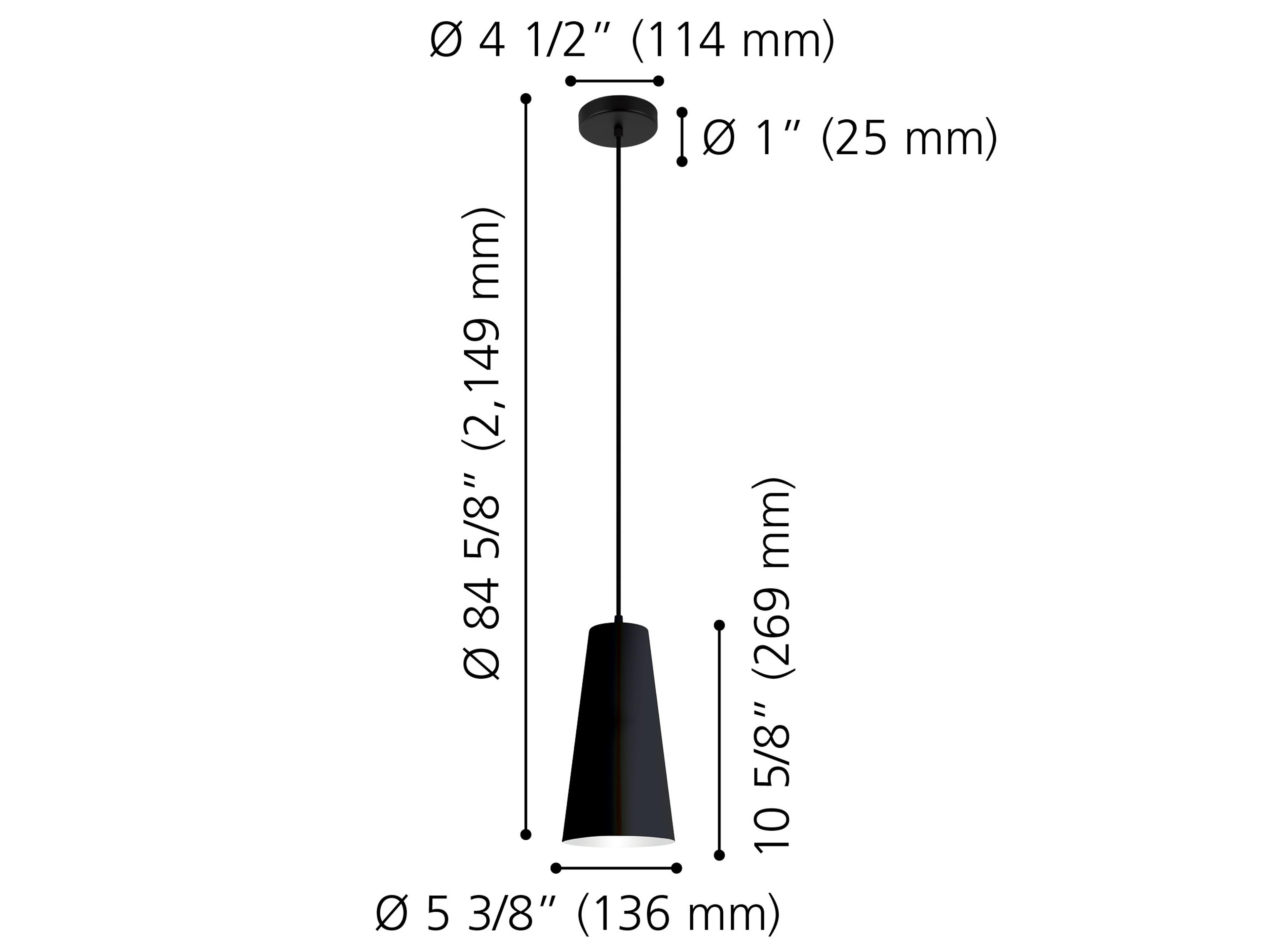 Eglo Pratella 1-Light Structured Black White Mini Pendant