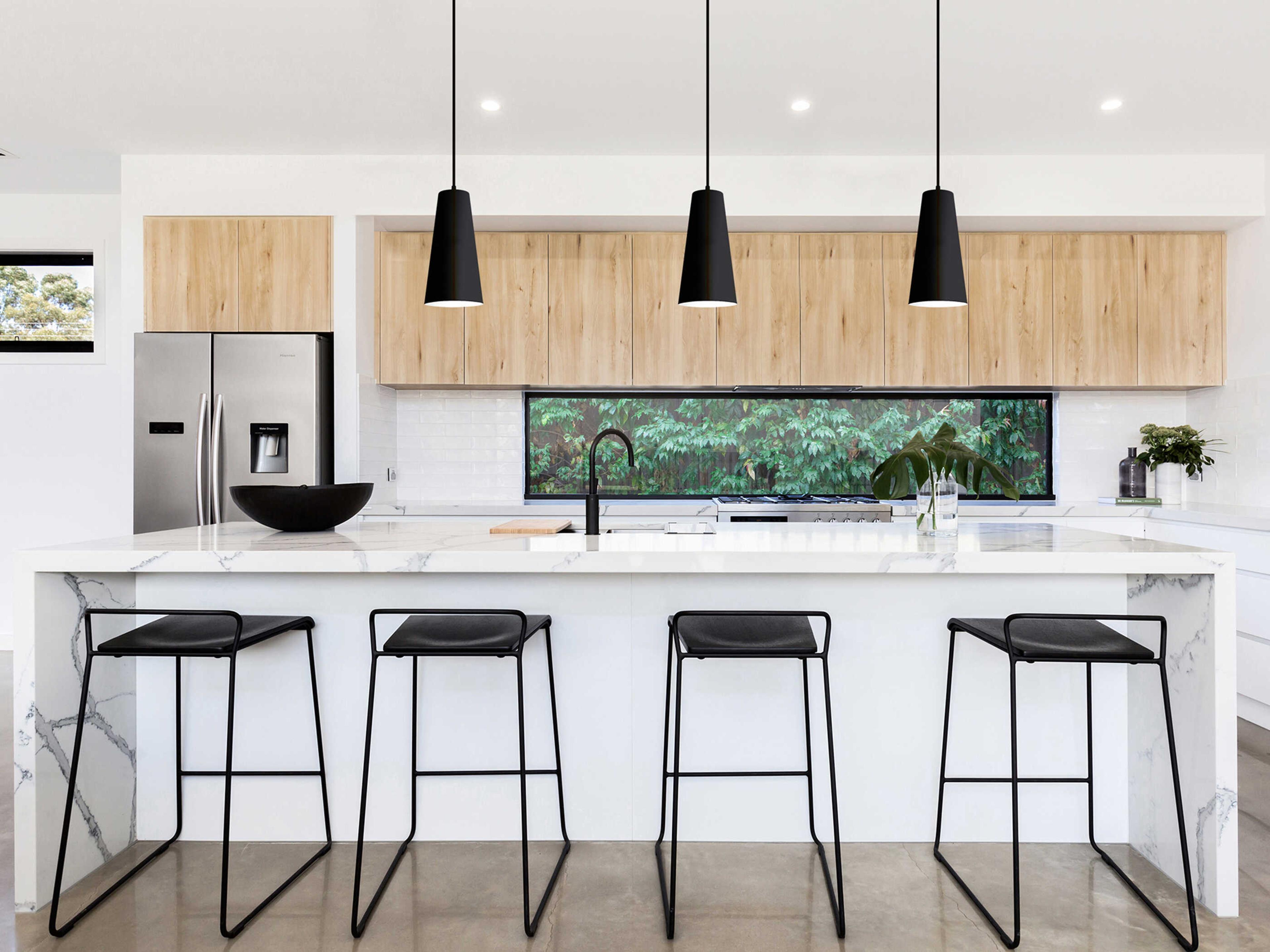 Eglo Pratella 1-Light Structured Black White Mini Pendant