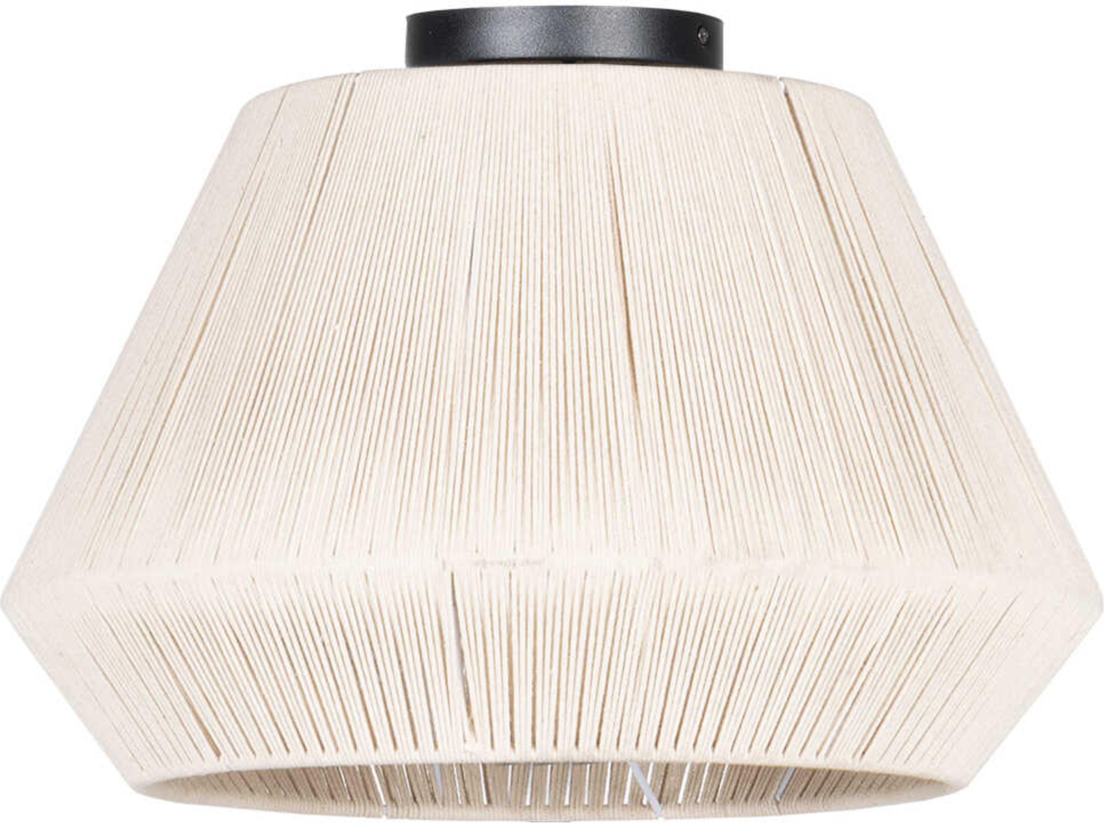 Eglo Lanier 1-Light Black Off White Flush Mount