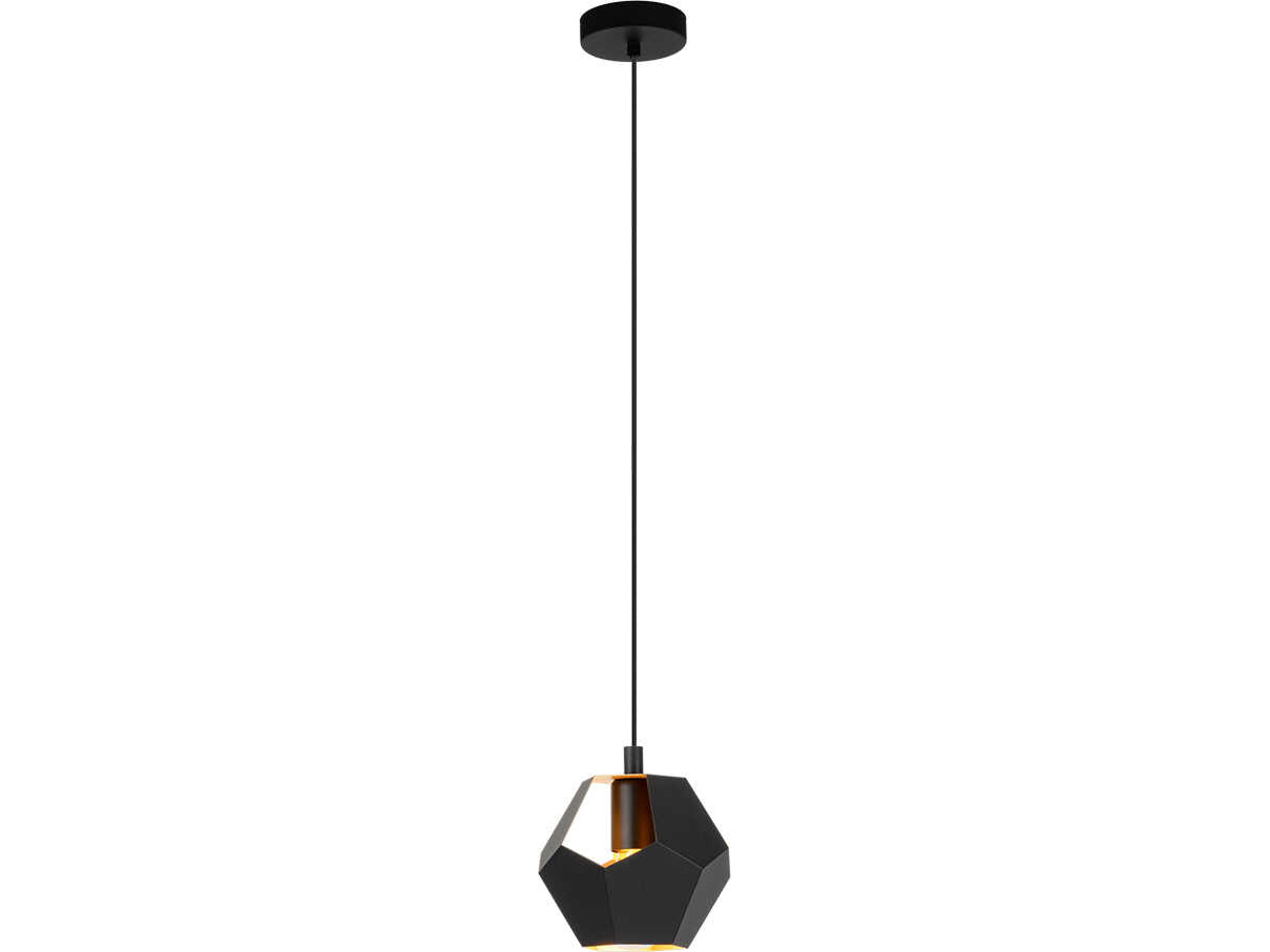 Eglo Rasigures 1-Light Structured Black Gold Geometric Mini Pendant