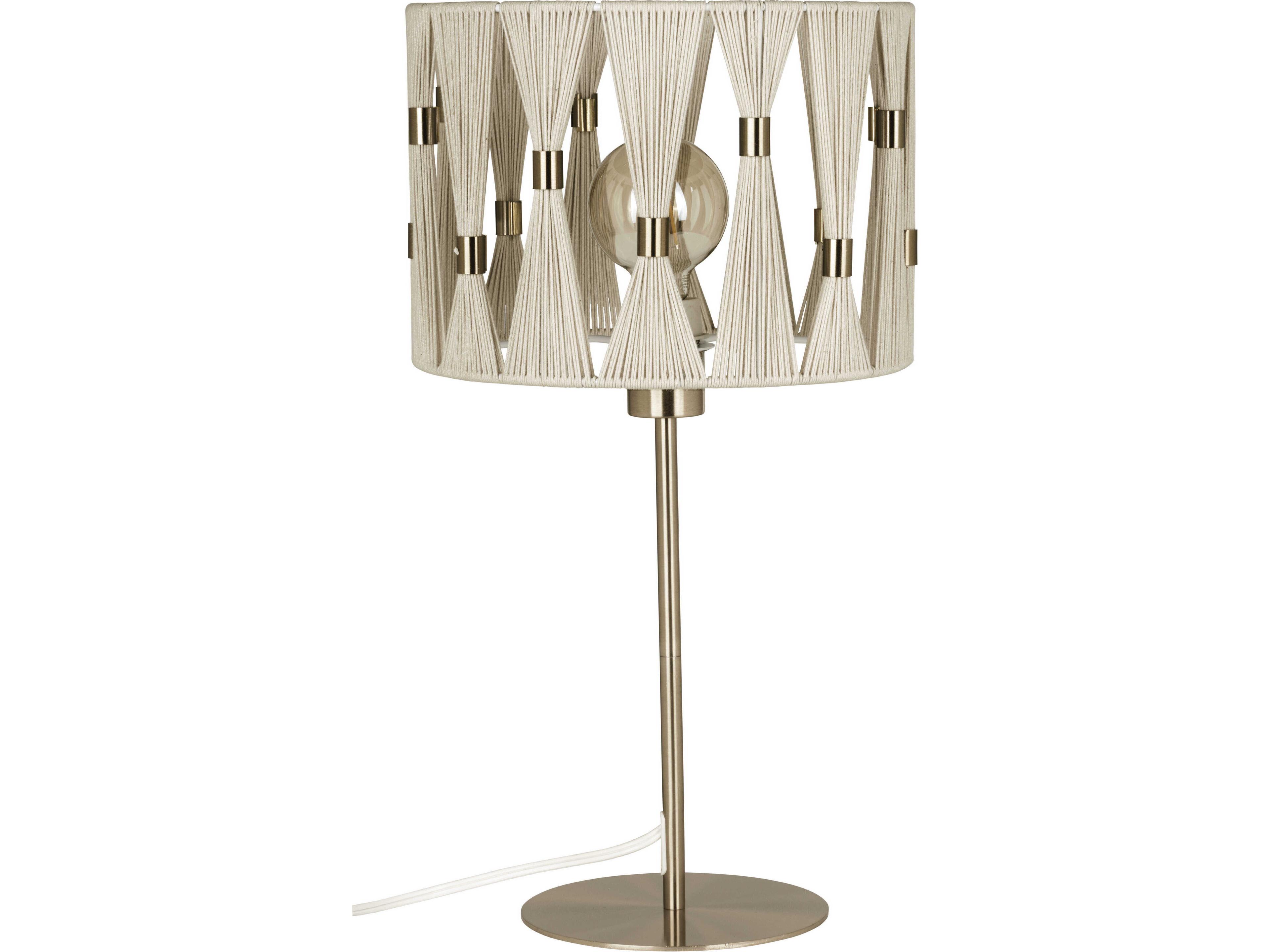Eglo Macclenny Brushed Brass Beige Textile Thread Table Lamp