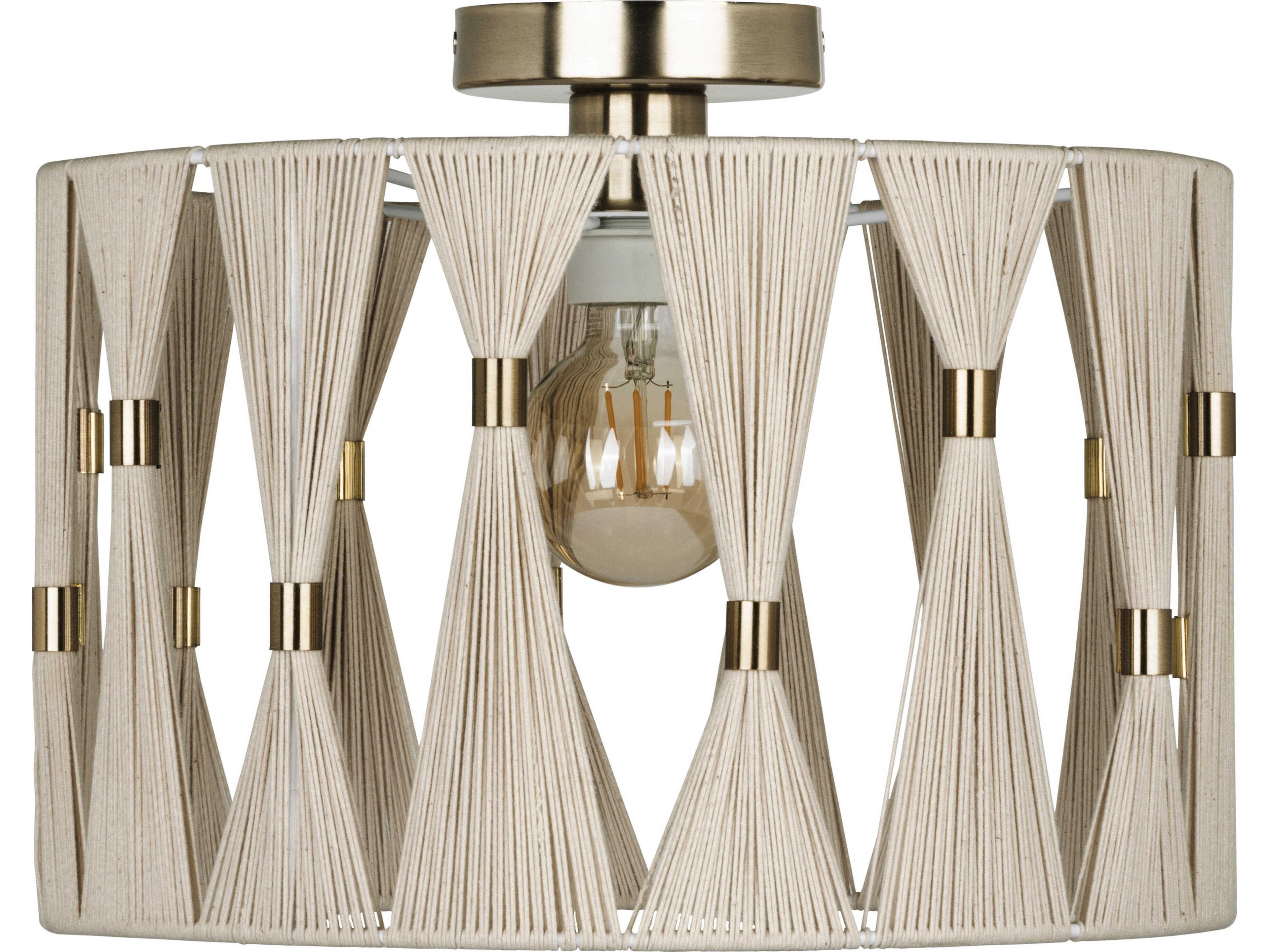 Eglo Macclenny 1-Light Brushed Brass Semi Flush Mount