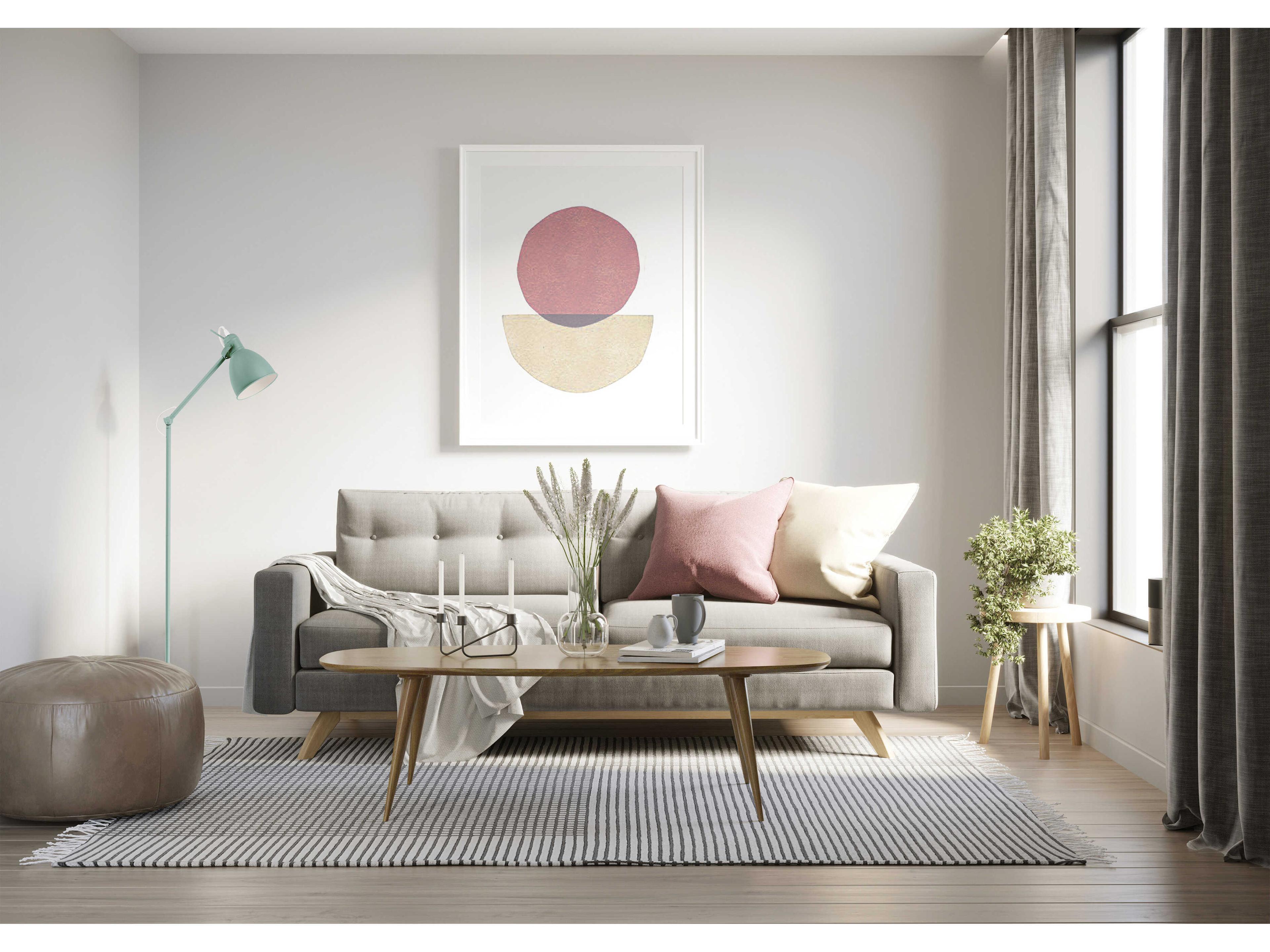 Eglo Priddy Green Metal Floor Lamp