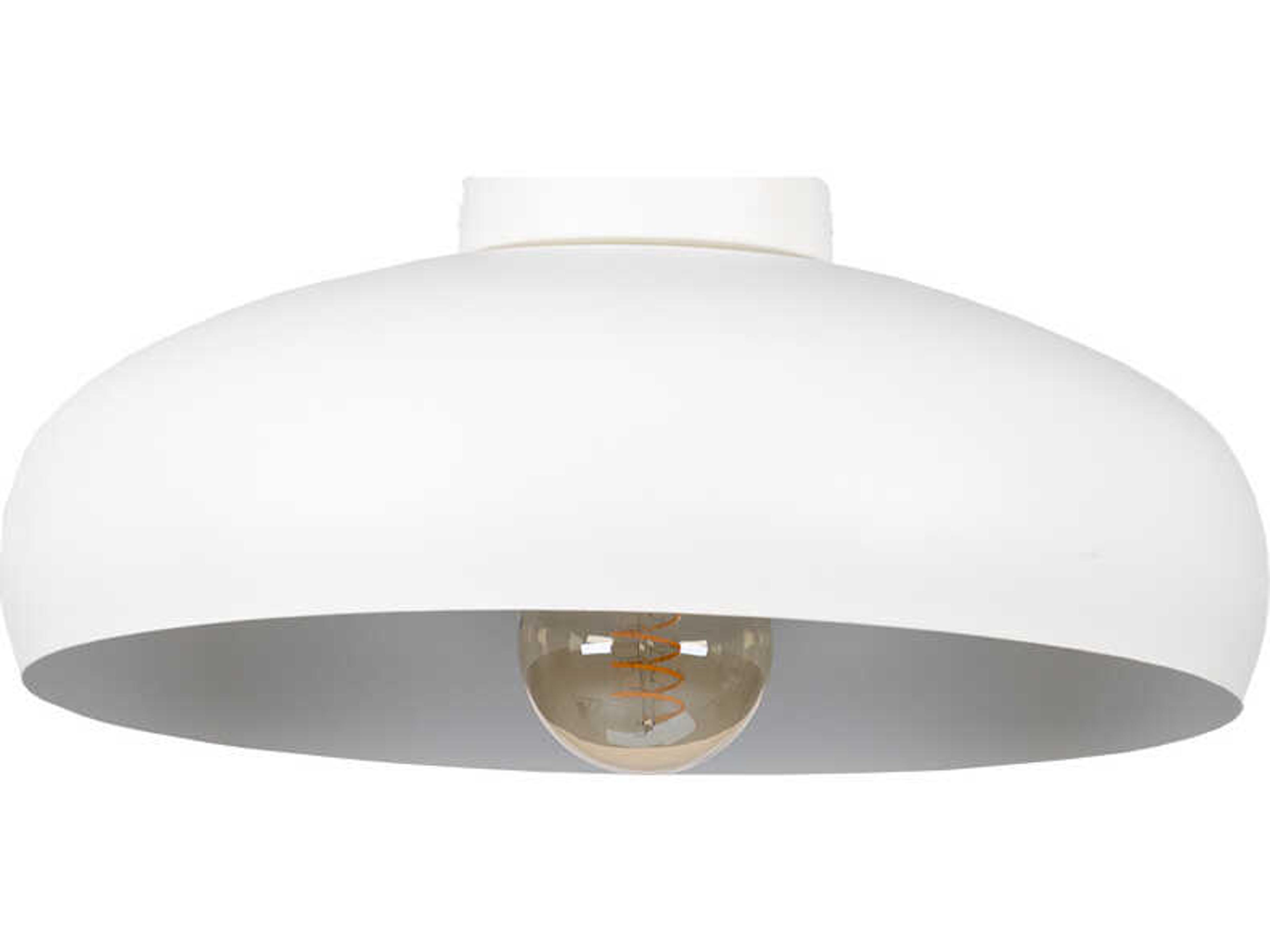 Eglo Mogano 1-Light White Dome Flush Mount