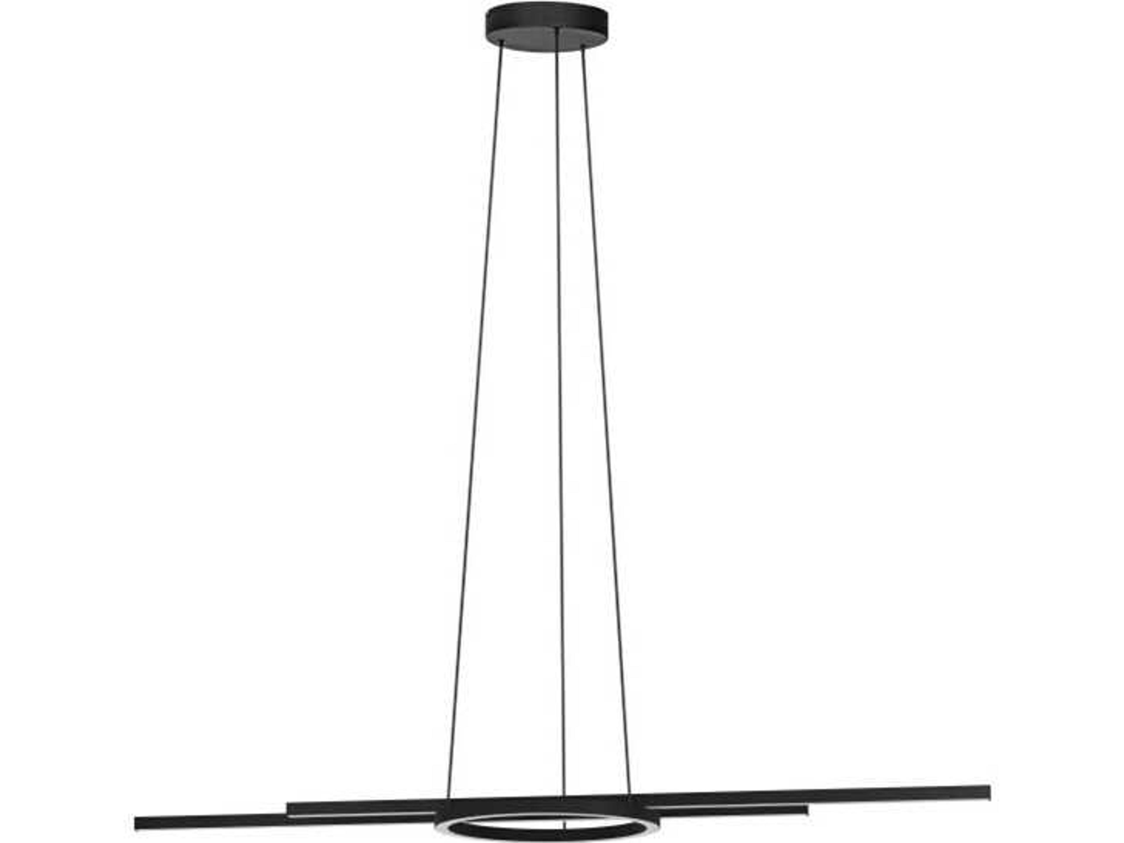 Zillerio Black Linear Round Island Pendant