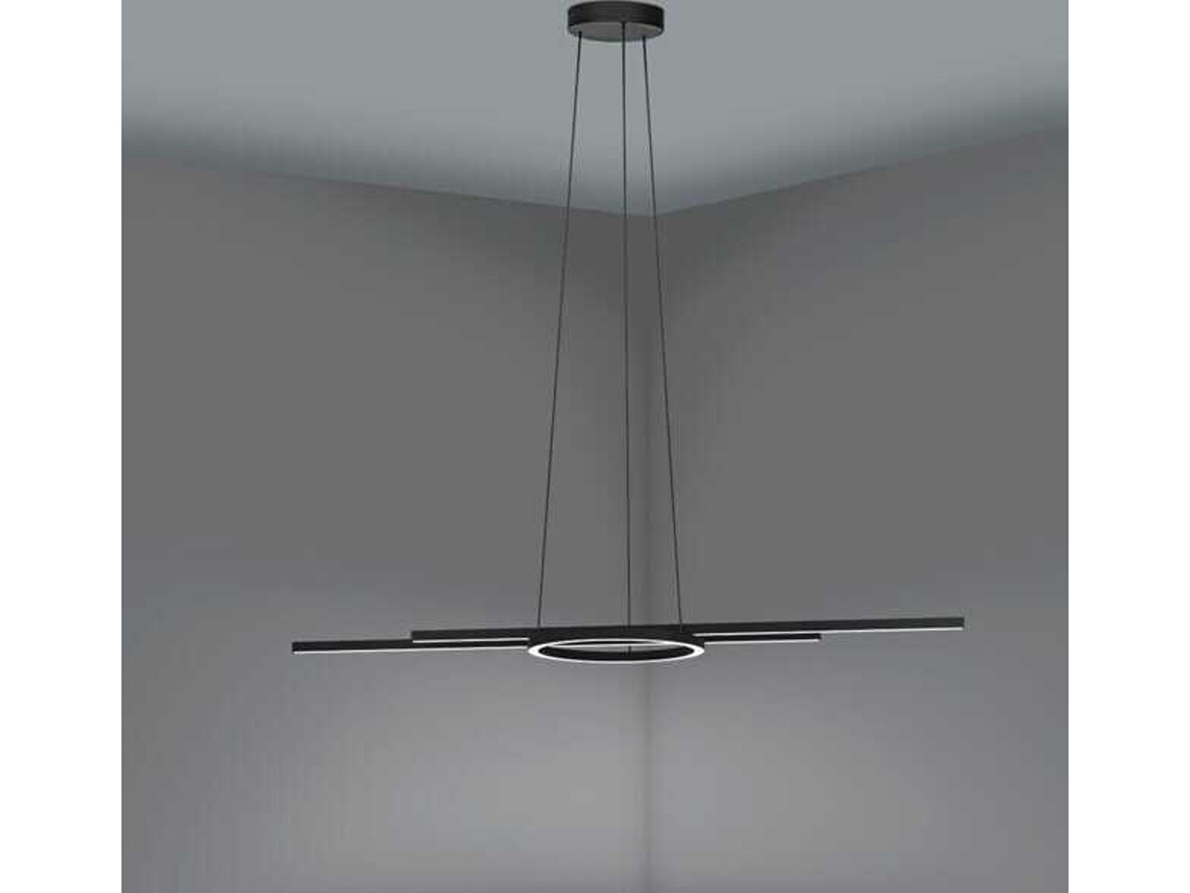 Eglo Zillerio Black Linear Round Island Pendant
