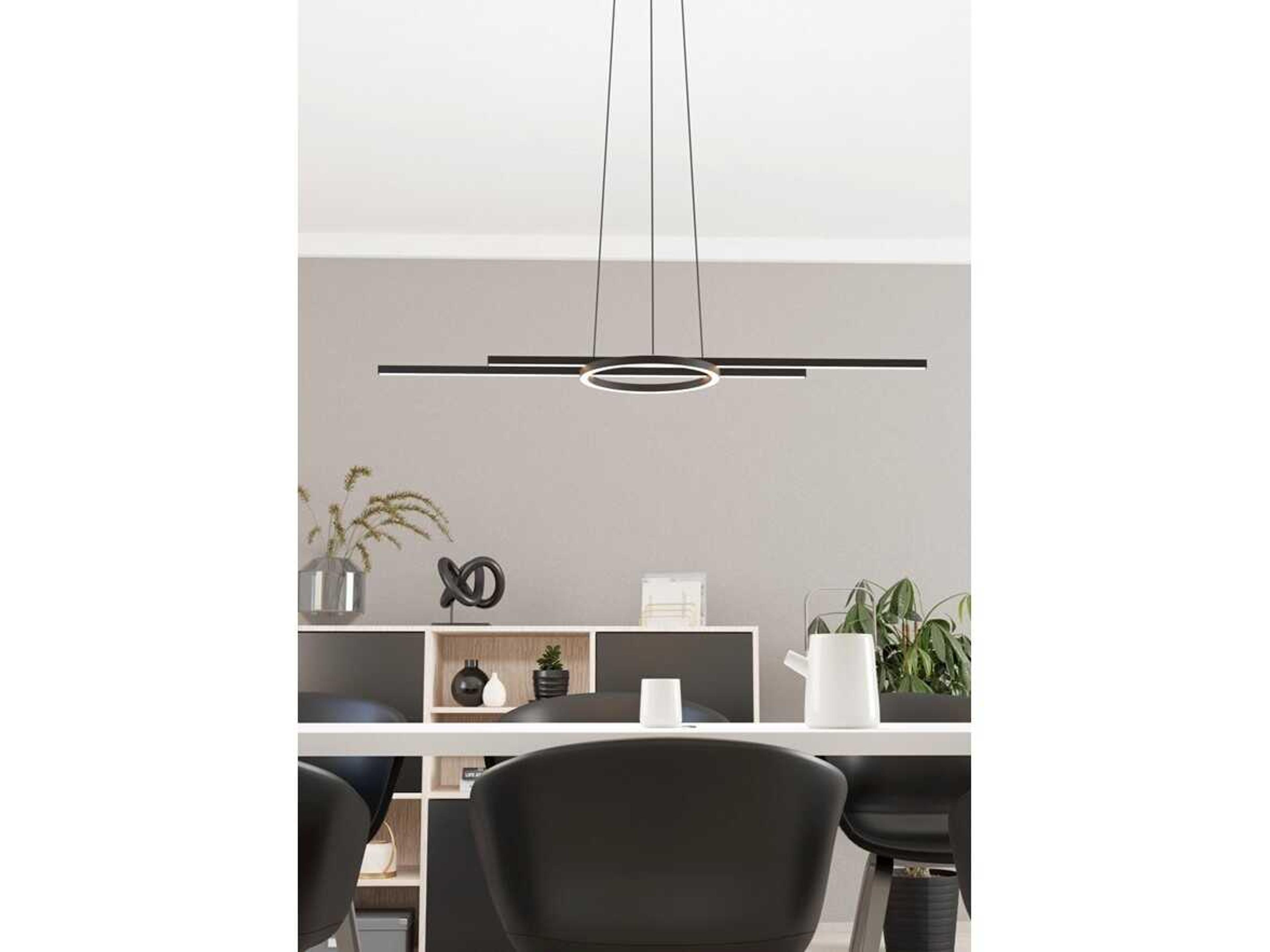 Eglo Zillerio Black Linear Round Island Pendant