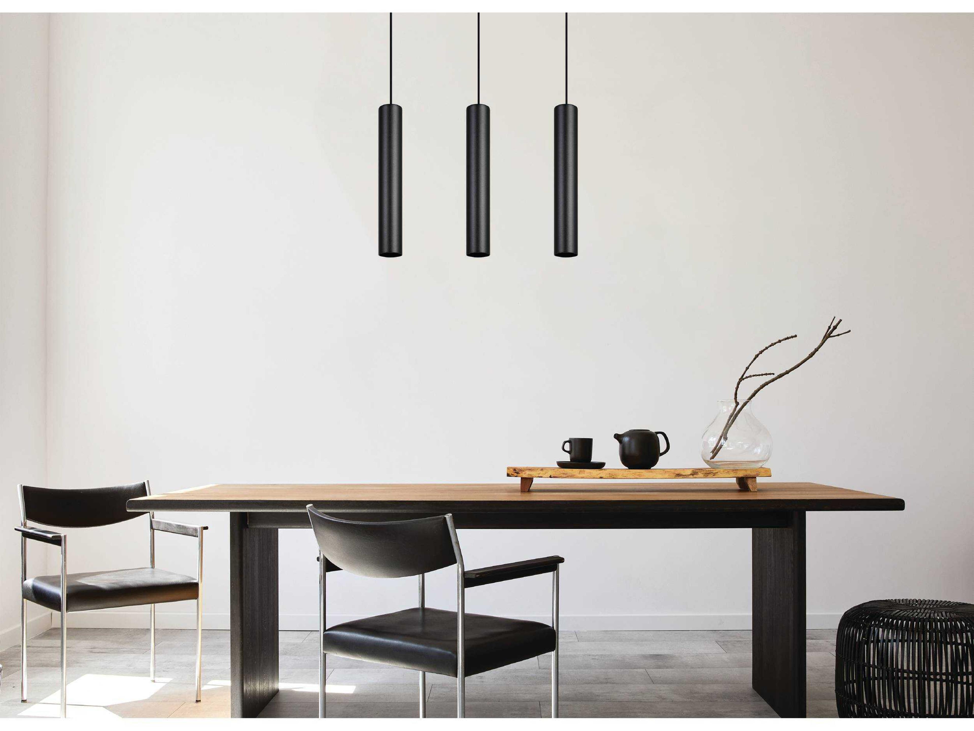 Eglo Tortoreto 3-Light Black Cylinder Island Pendant