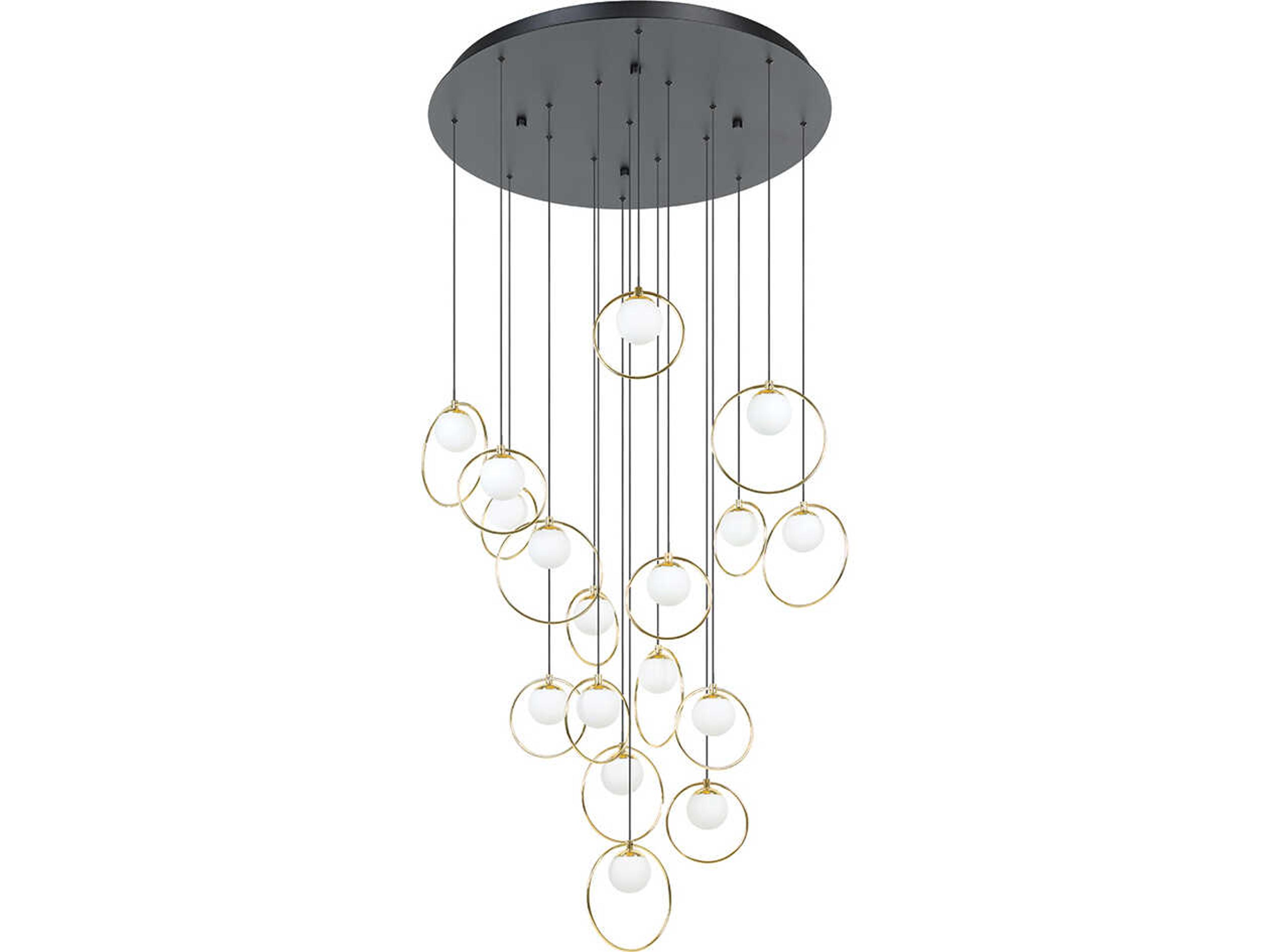 Eglo Portocolom 17-Light Black Shinny Brass Pendant