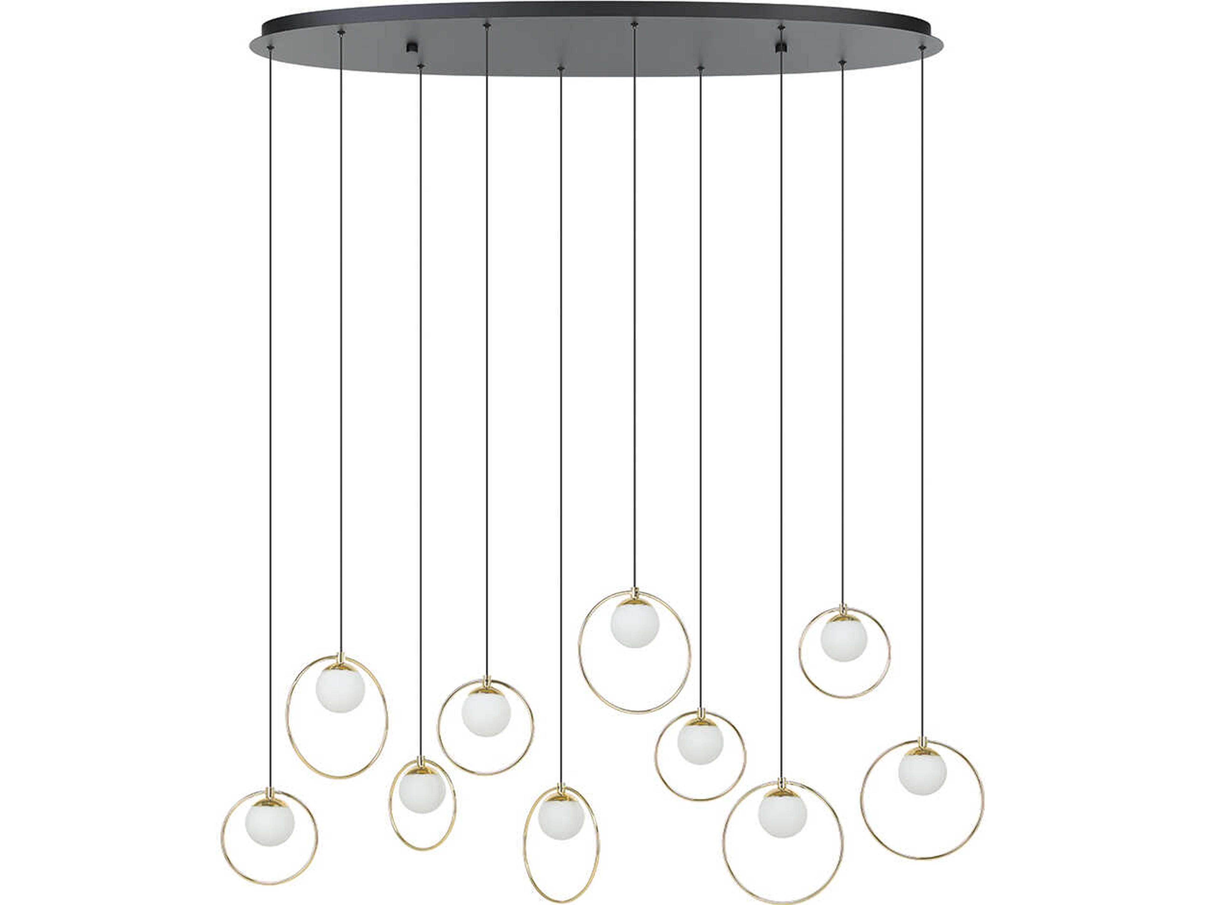 Eglo Portocolom 10-Light Black Shinny Brass Island Pendant