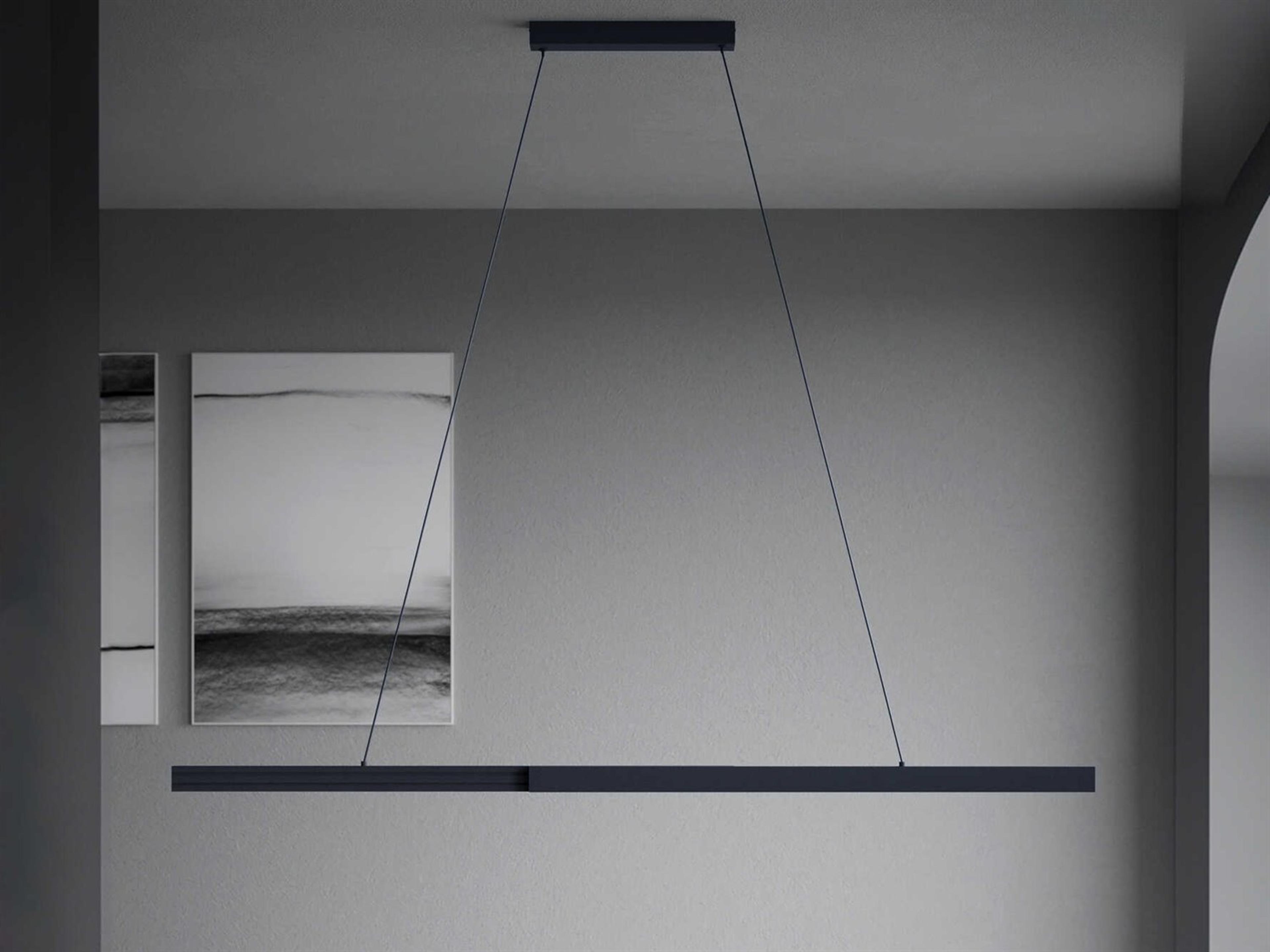 Eglo Montebuono 2-Light Brushed Black Linear Island Pendant
