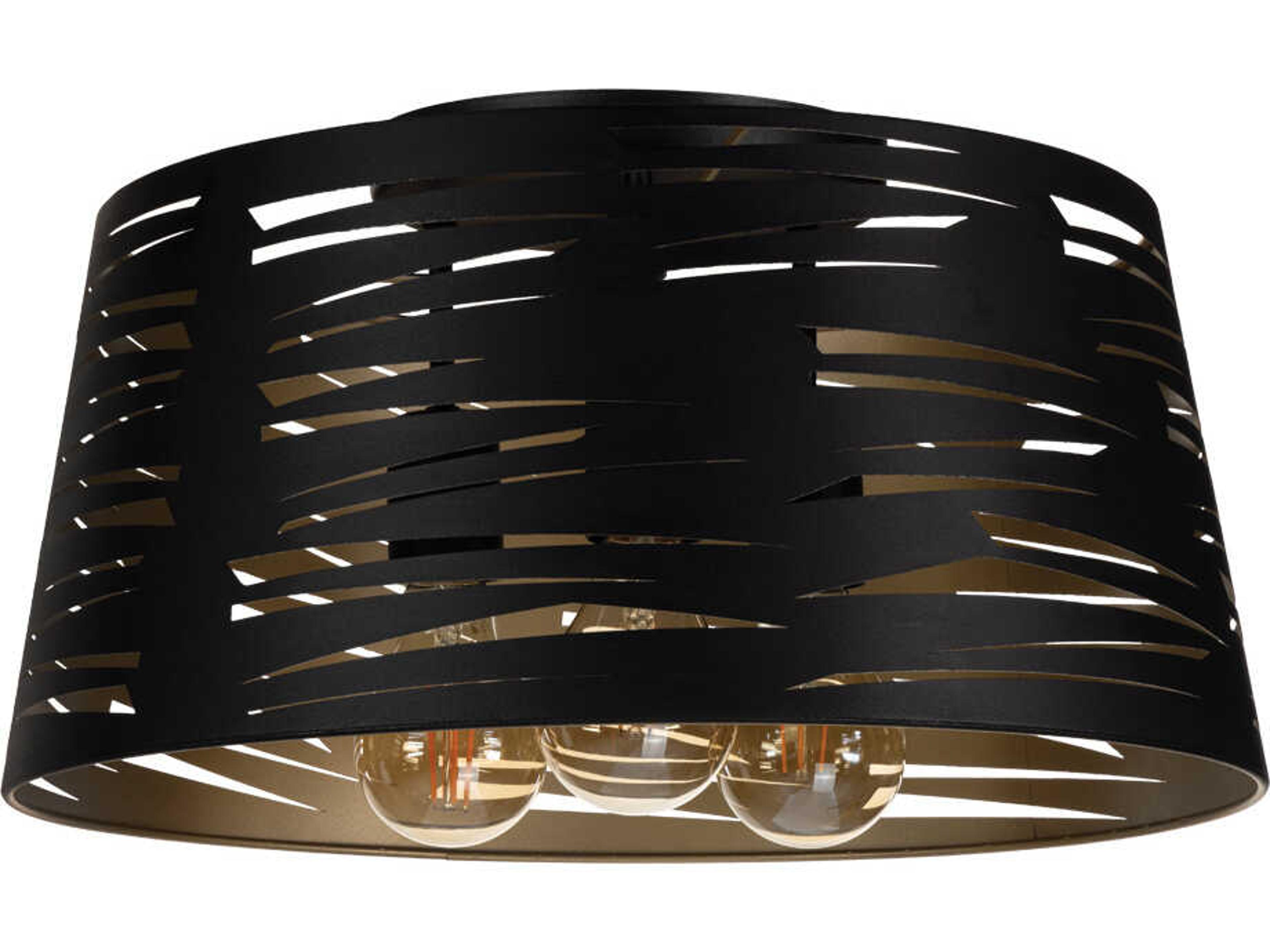 Akers Mill 3-Light Black Semi Flush Mount