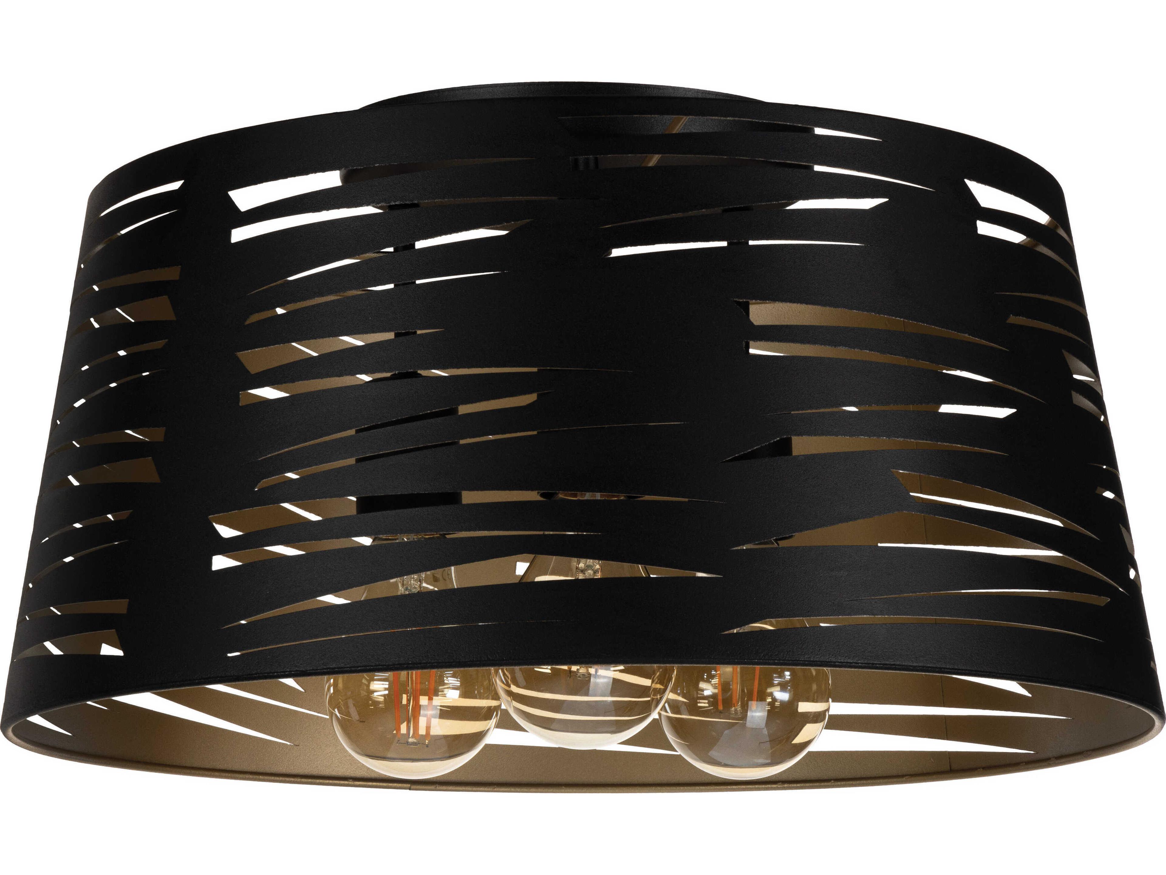 Eglo Akers Mill 3-Light Black Semi Flush Mount