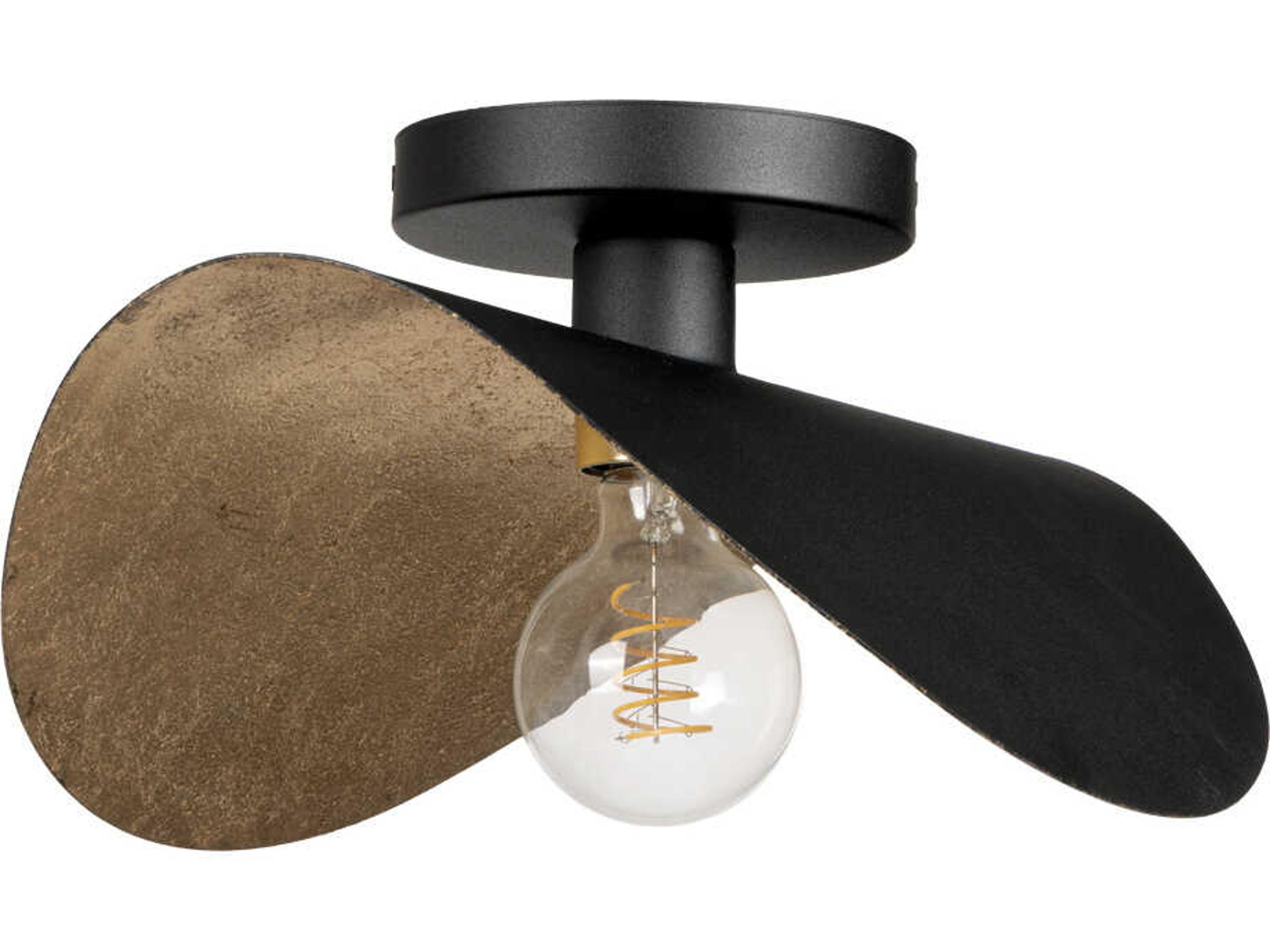 Eglo Saceda 1-Light Black Gold Leaf Mini Pendant