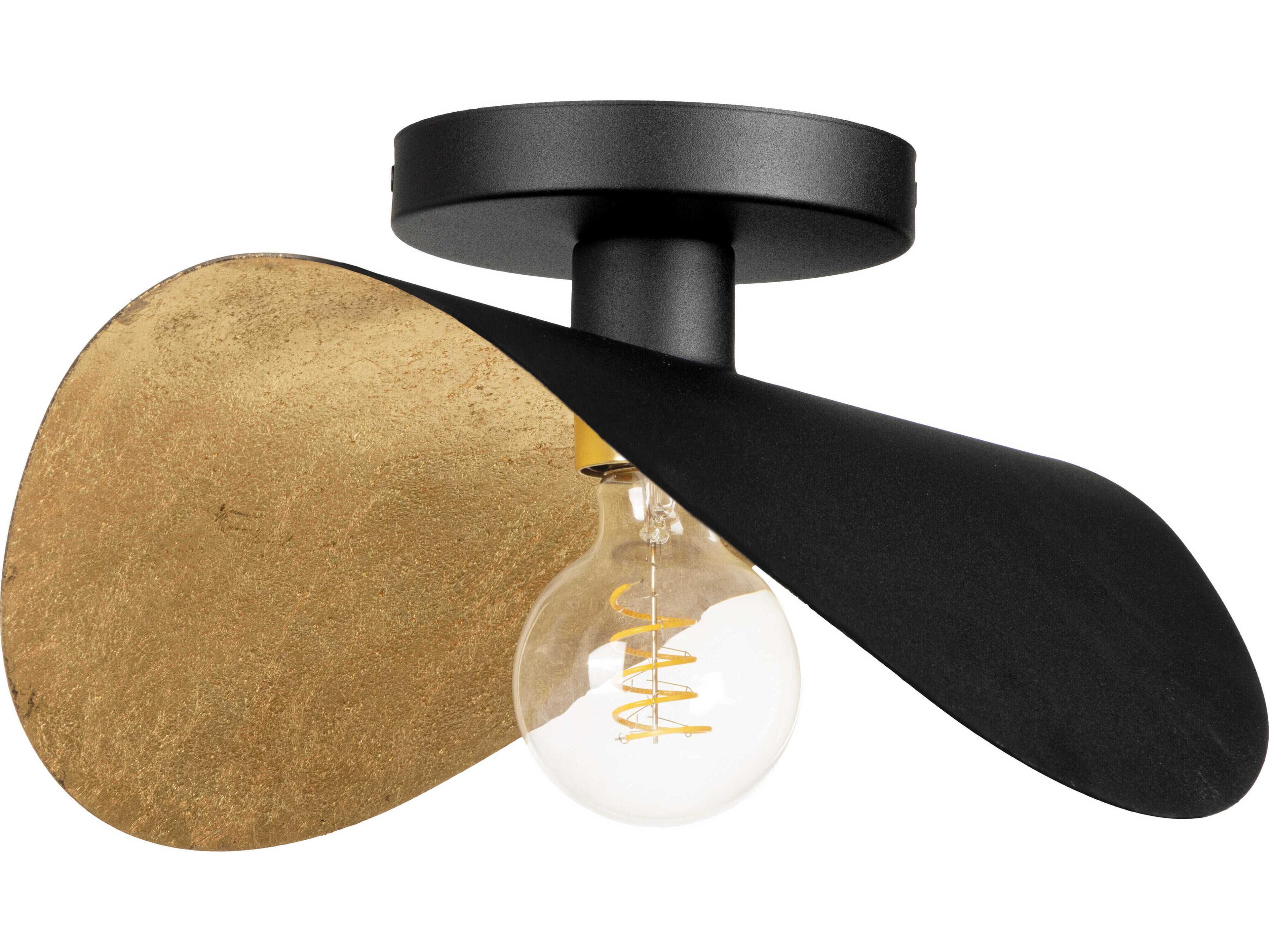 Eglo Saceda 1-Light Black Gold Leaf Mini Pendant