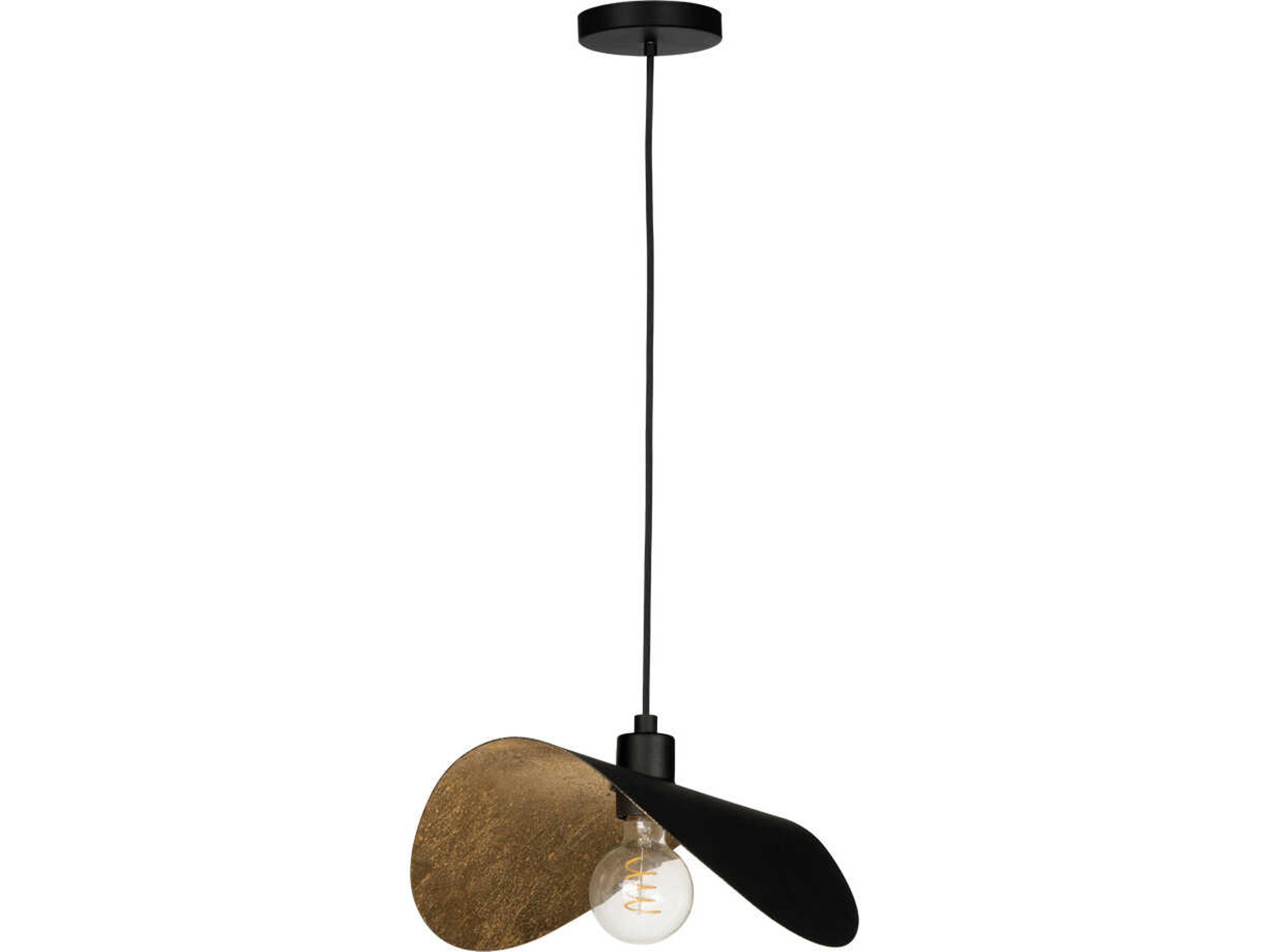 Eglo Saceda 1-Light Black Gold Leaf Mini Pendant