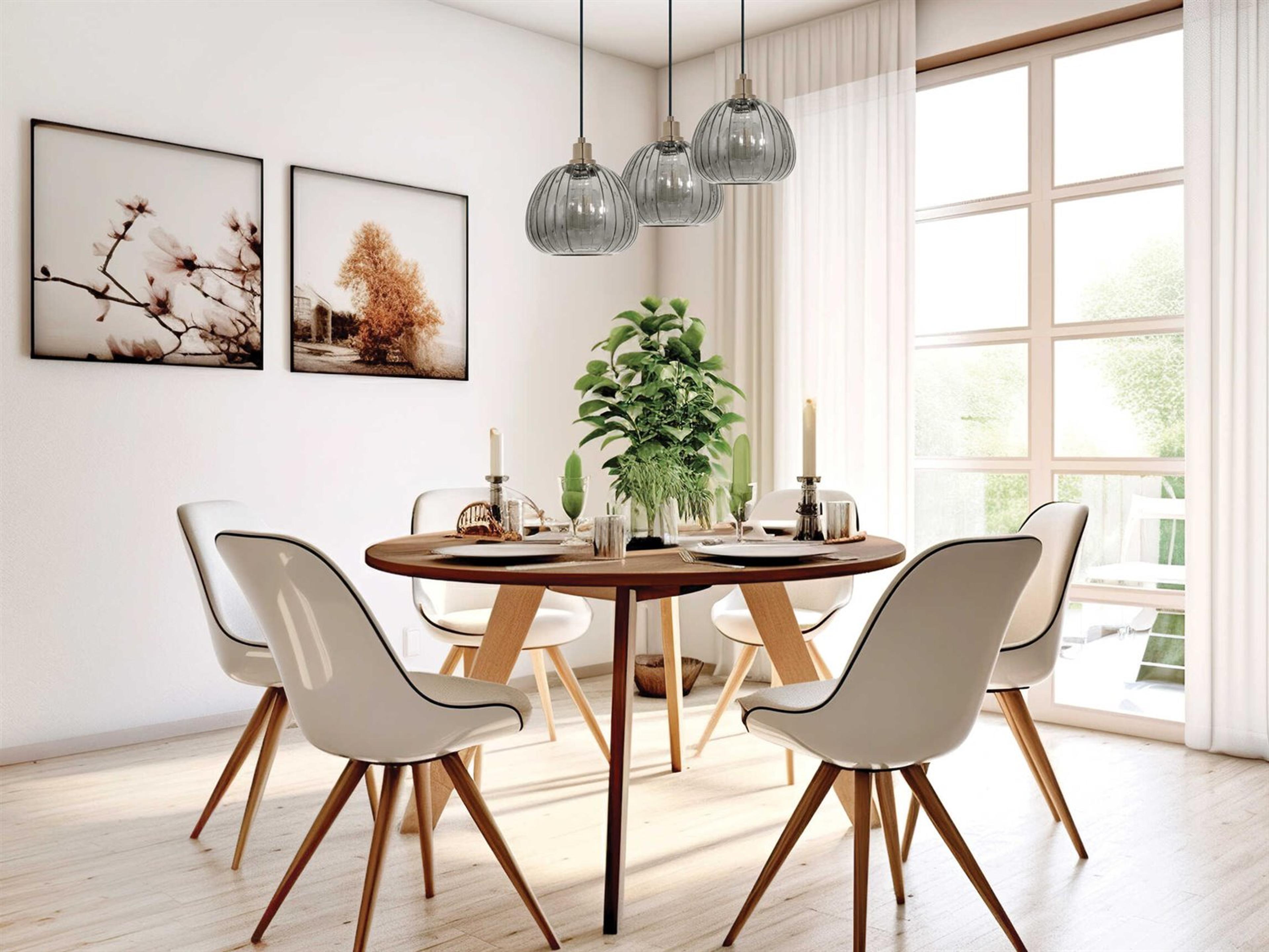 Eglo Ballelo 3-Light Brushed Gold Gray Pendant